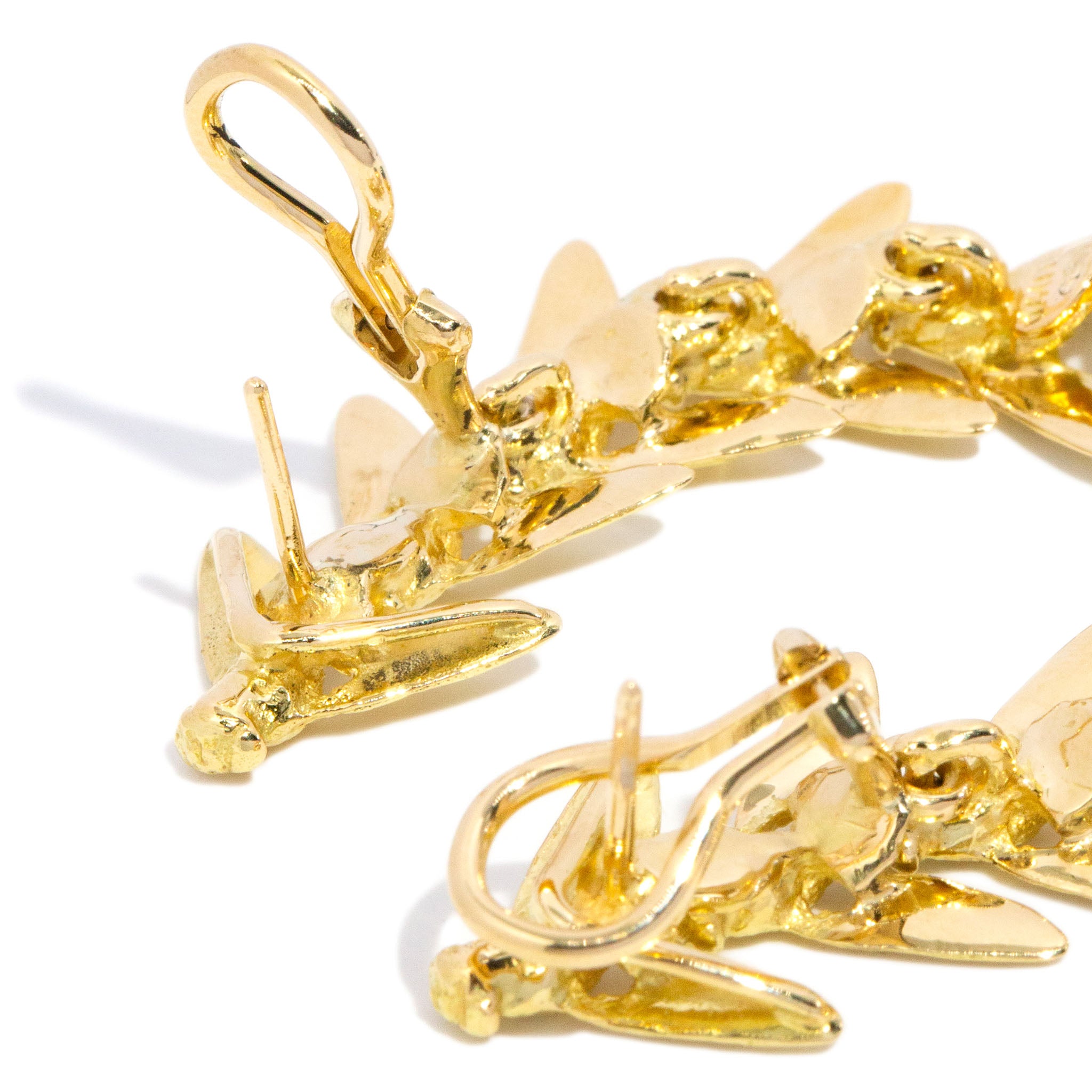Meritra Fly Intaglio Drop Earrings 18K Gold | Tony White