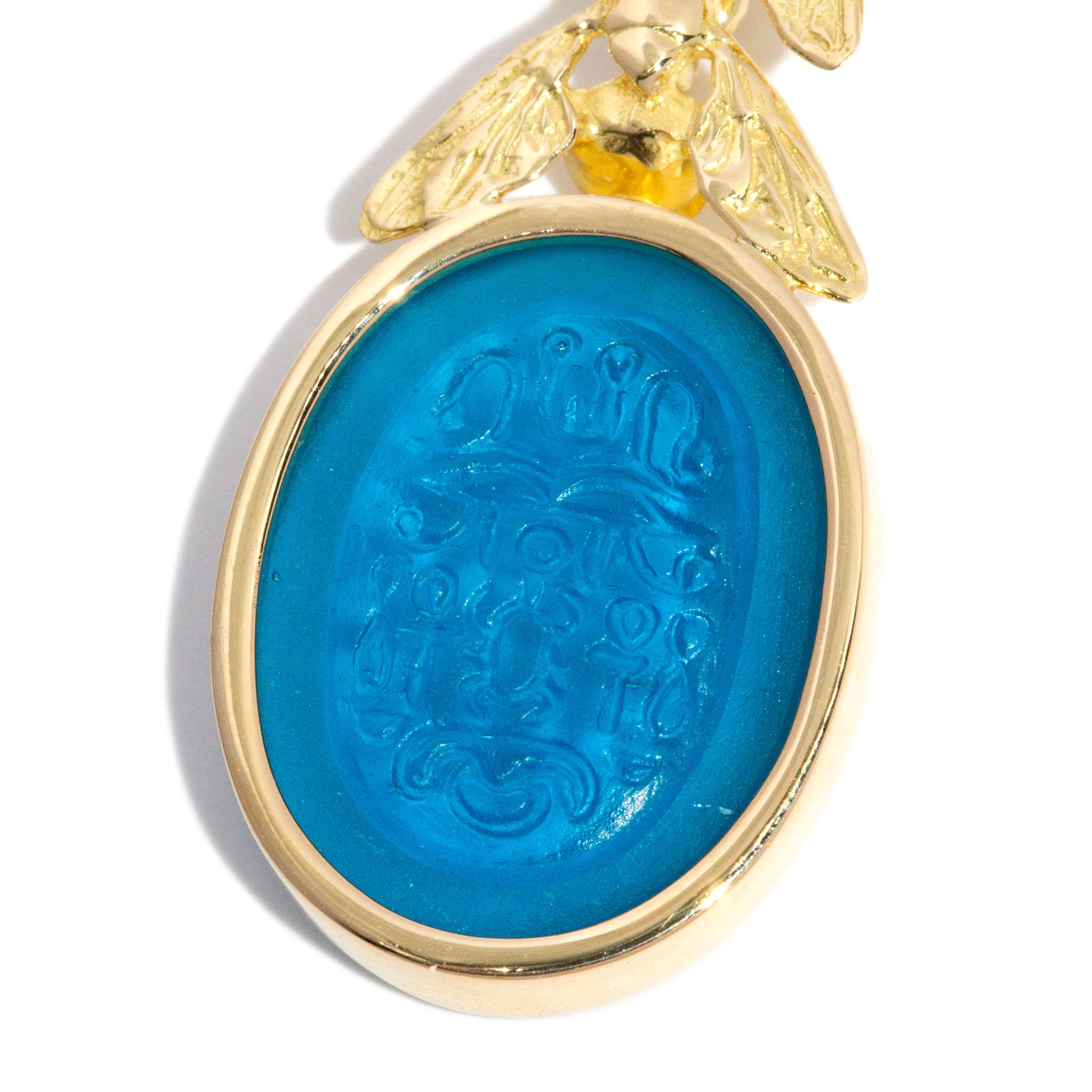 Meritra Fly Intaglio Drop Earrings 18K Gold | Tony White