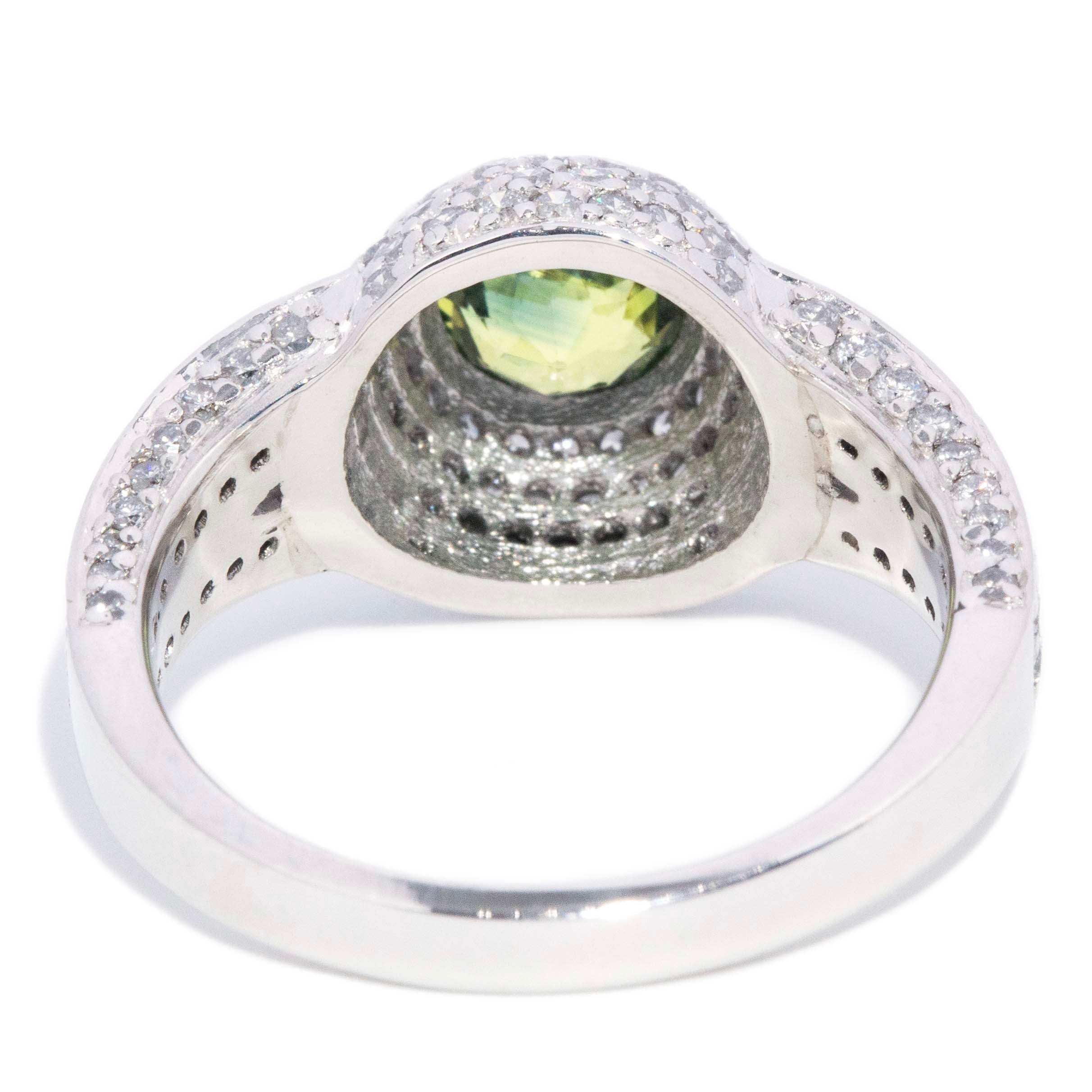 Merynda Parti Sapphire & Diamond Dress Ring 18K White Gold Rings Anthology Jewellers 
