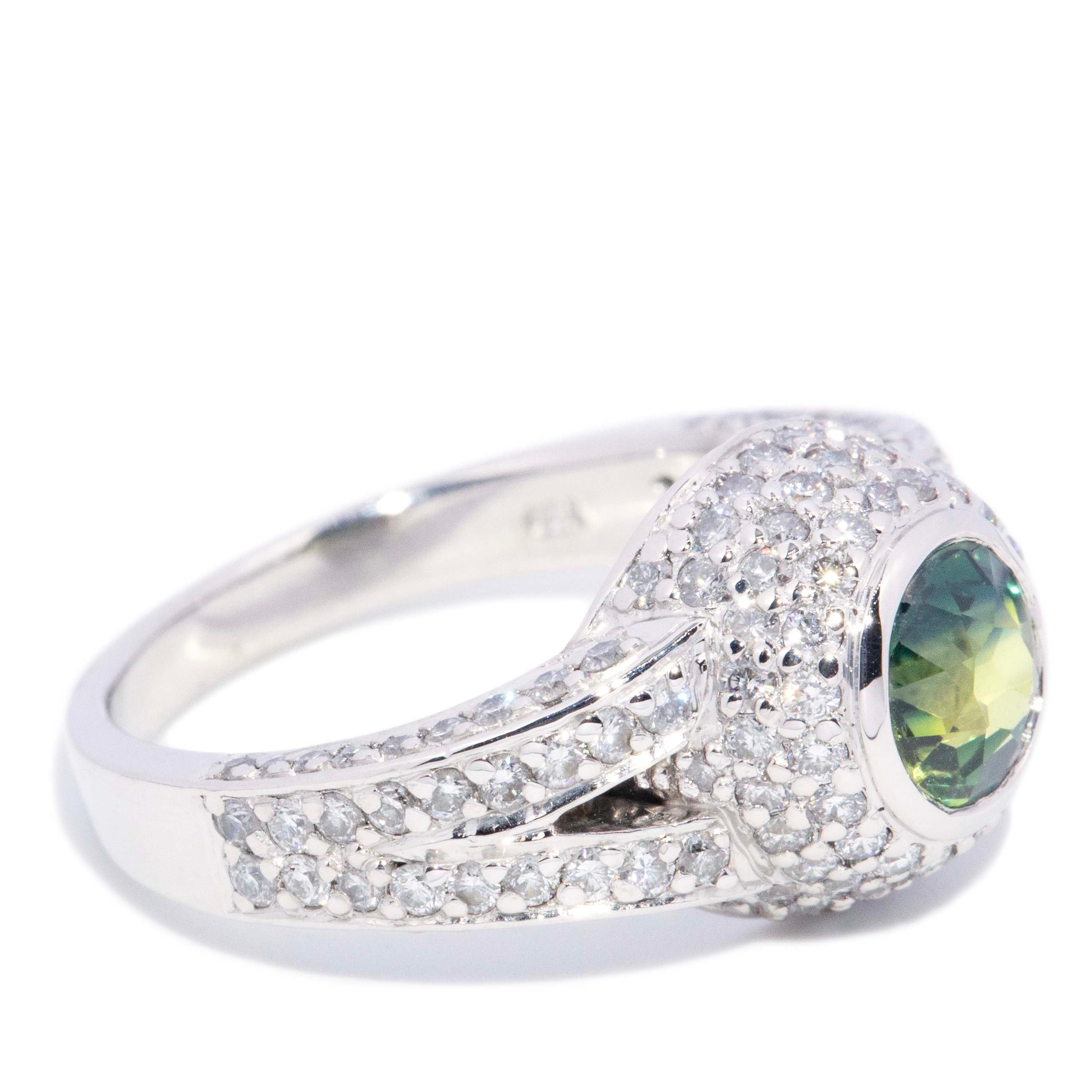 Merynda Parti Sapphire & Diamond Dress Ring 18K White Gold Rings Anthology Jewellers 