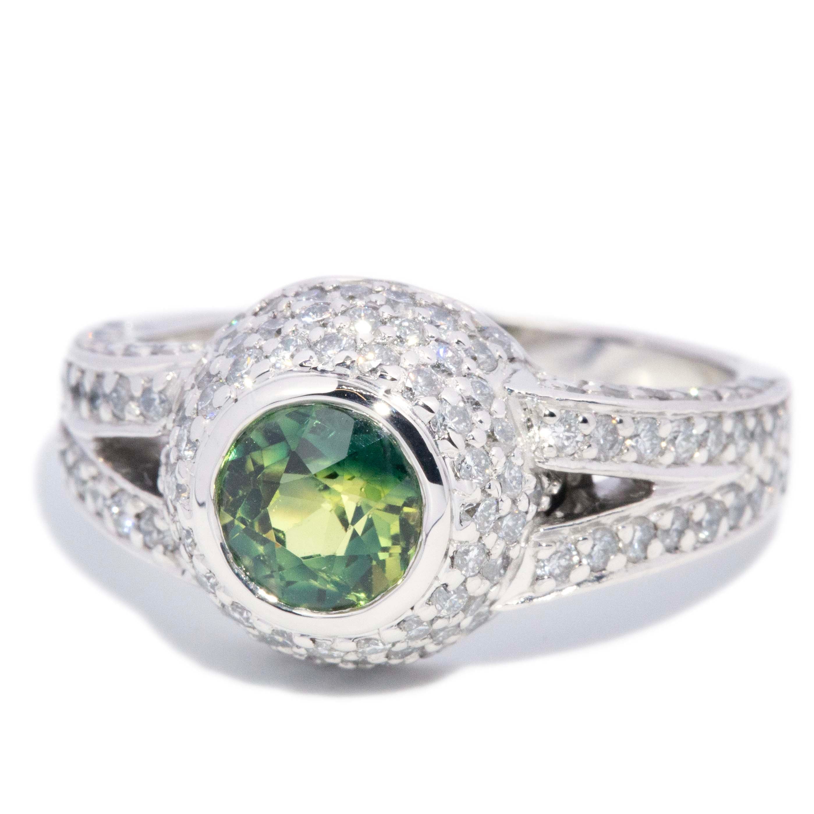 Merynda Parti Sapphire & Diamond Dress Ring 18K White Gold Rings Anthology Jewellers 