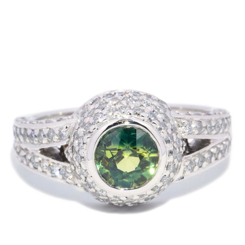 Merynda Parti Sapphire & Diamond Dress Ring 18K White Gold