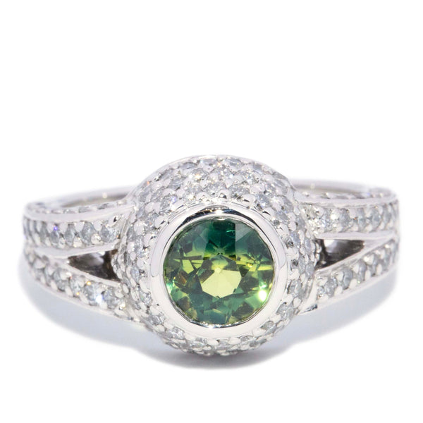 Merynda Parti Sapphire & Diamond Dress Ring 18K White Gold Rings Anthology Jewellers 