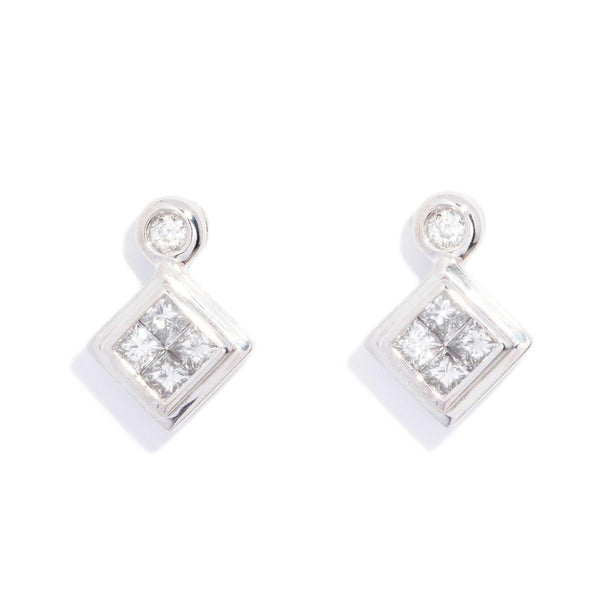 Millie 1990s Diamond Studs 18ct White Gold