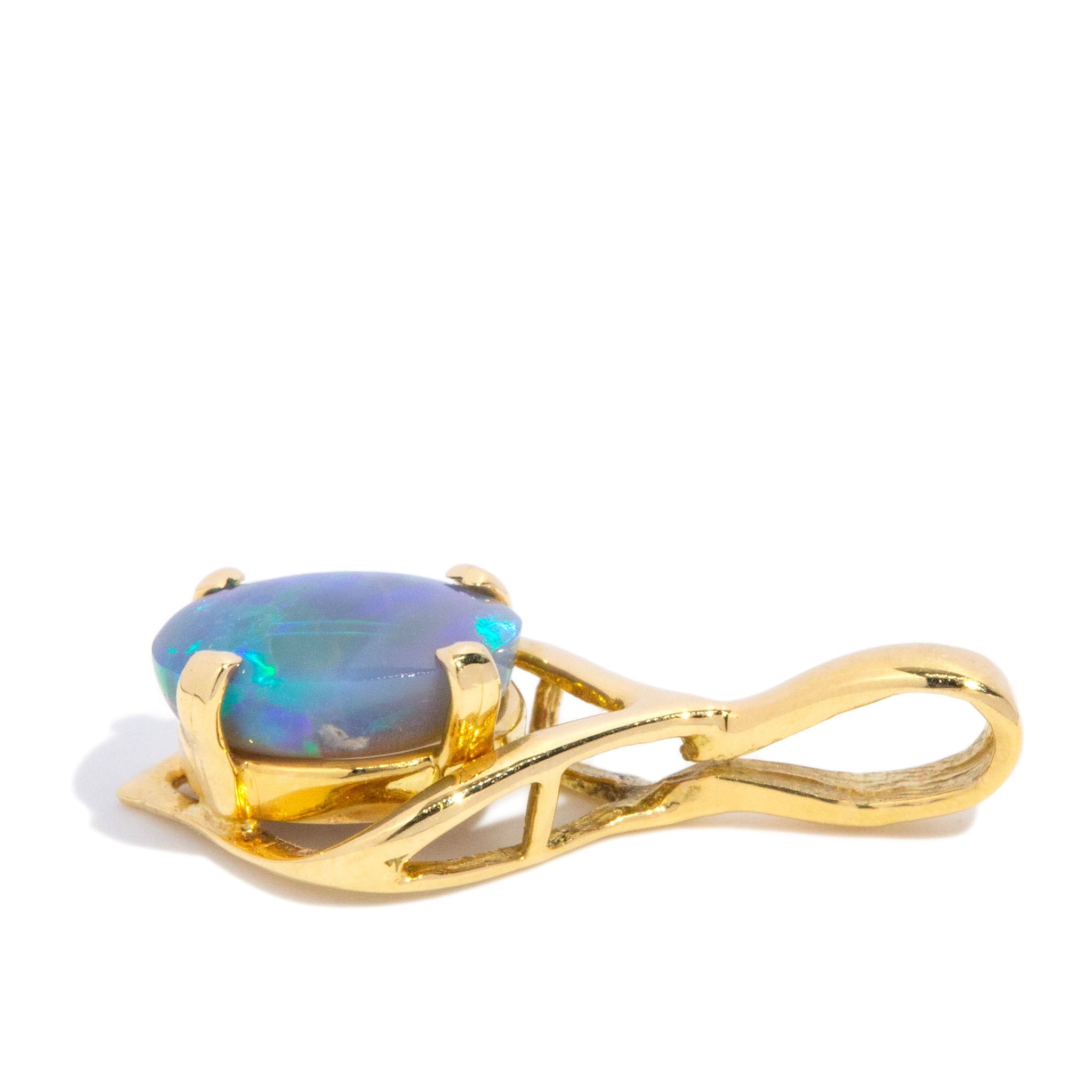 Mimi Solid Crystal Opal Openwork Pendant 18K Yellow Gold Charms & Pendants Anthology Jewellers 