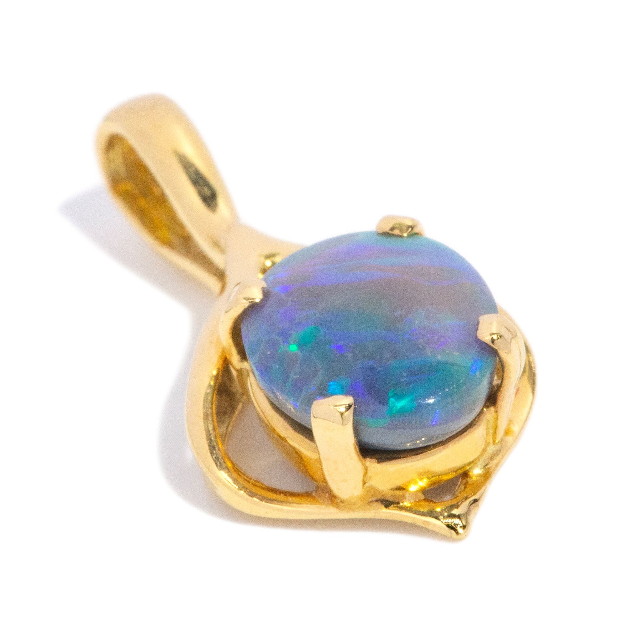 Mimi Solid Crystal Opal Openwork Pendant 18K Yellow Gold Charms & Pendants Anthology Jewellers 
