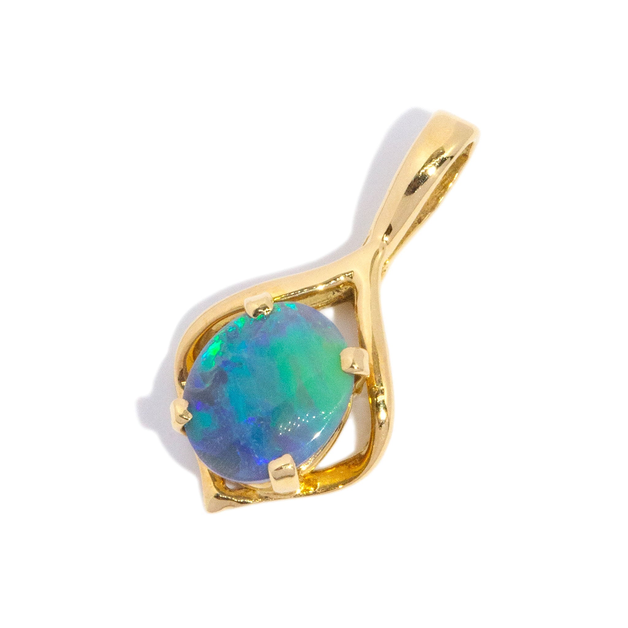 Mimi Solid Crystal Opal Openwork Pendant 18K Yellow Gold Charms & Pendants Anthology Jewellers 