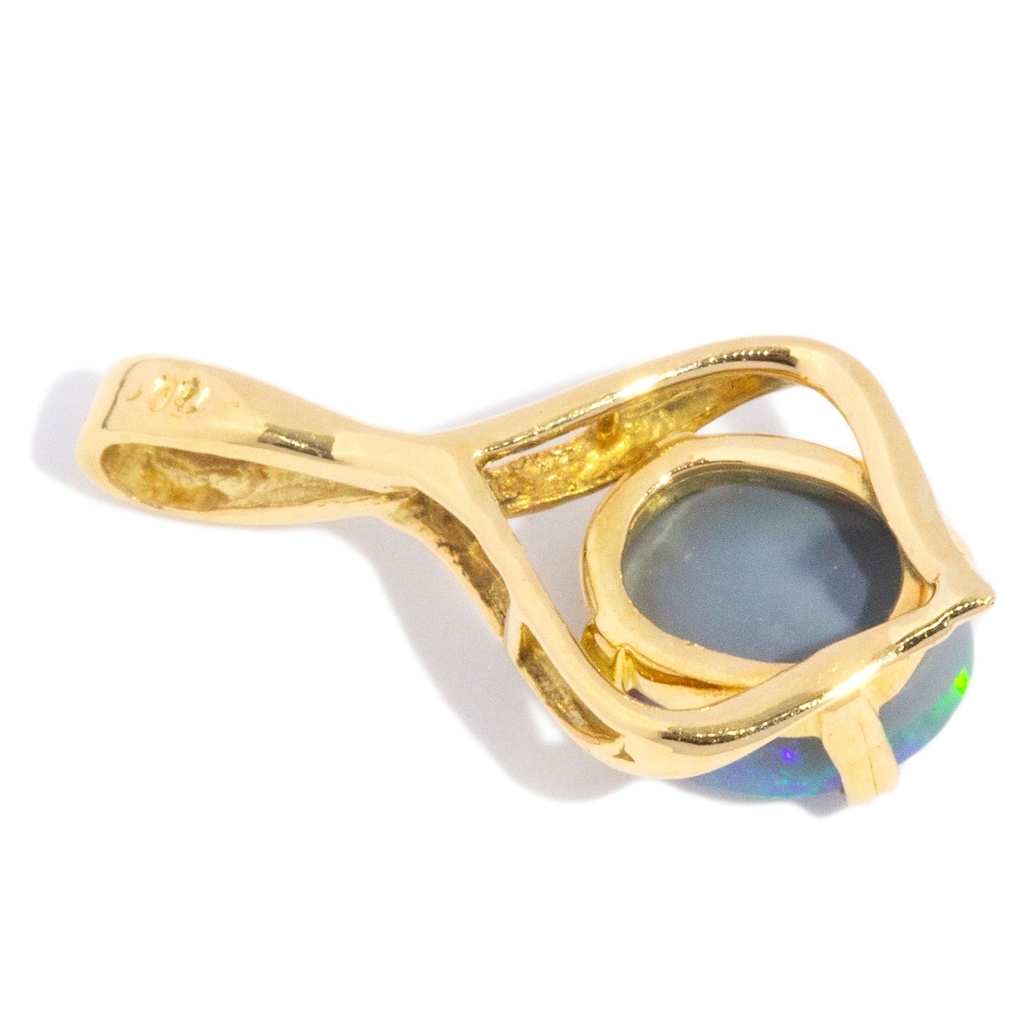 Mimi Solid Crystal Opal Openwork Pendant 18K Yellow Gold Charms & Pendants Anthology Jewellers 