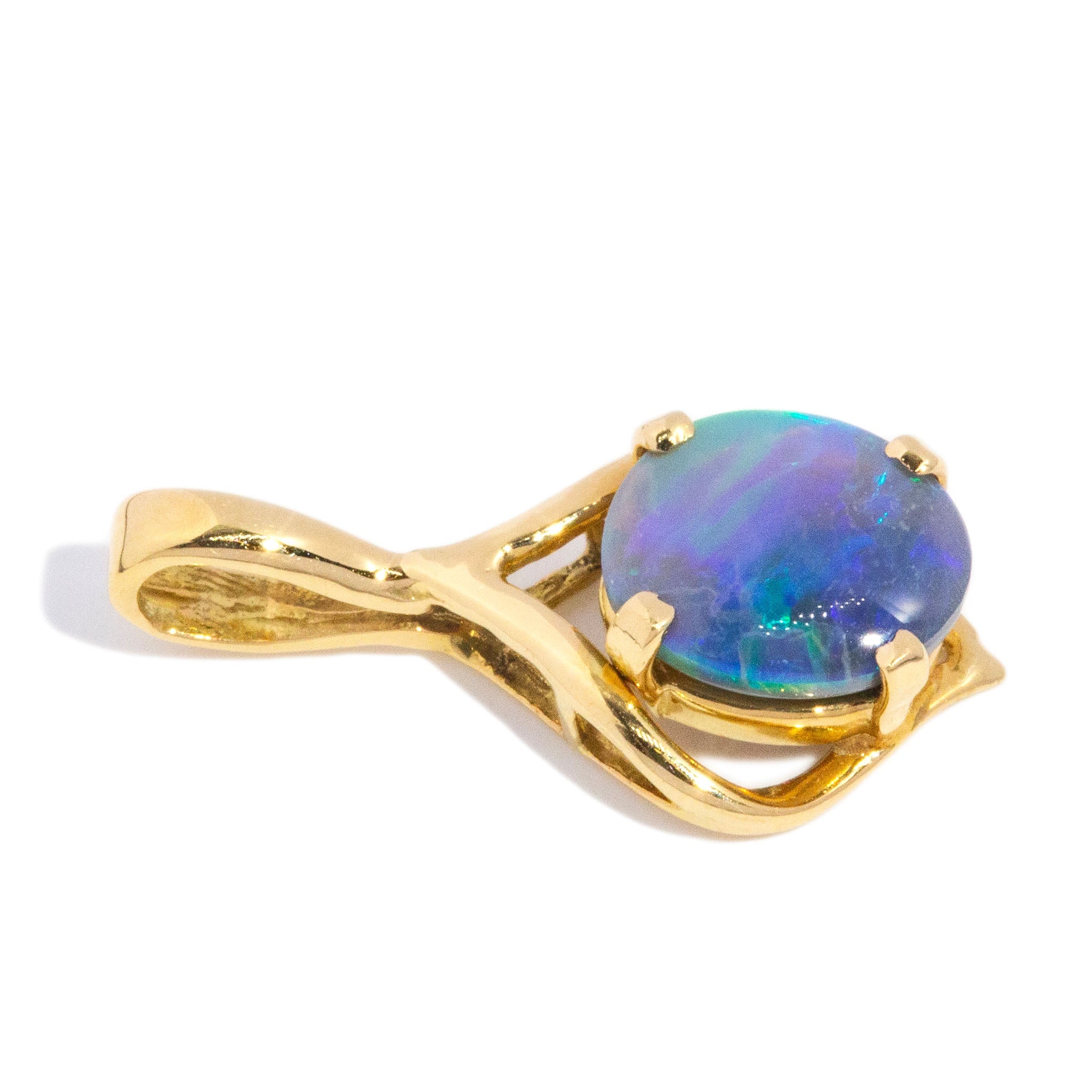 Mimi Solid Crystal Opal Openwork Pendant 18K Yellow Gold Charms & Pendants Anthology Jewellers 