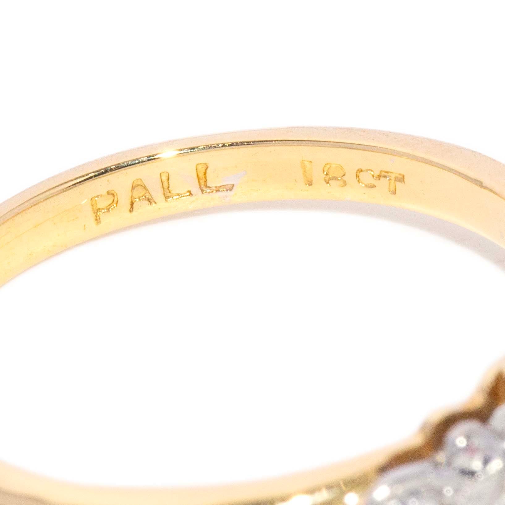 Mina 1950s Diamond Foliate Trilogy Ring 18K Two Tone Gold Rings Anthology Jewellers 