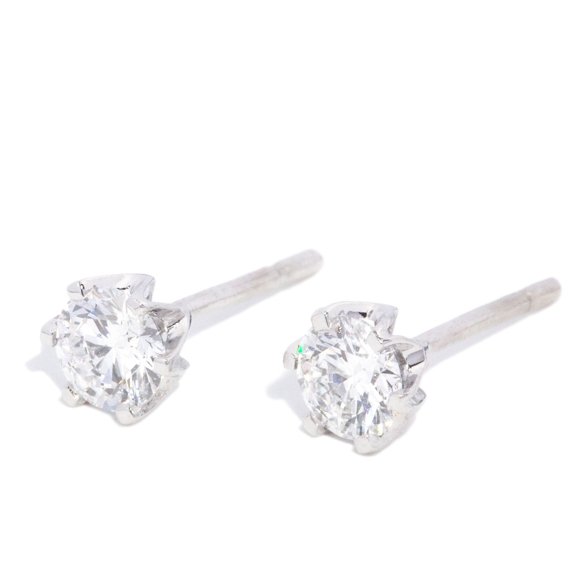Misty 0.60ct Diamond Stud Earrings 9ct White Gold Earrings Anthology Jewellers 