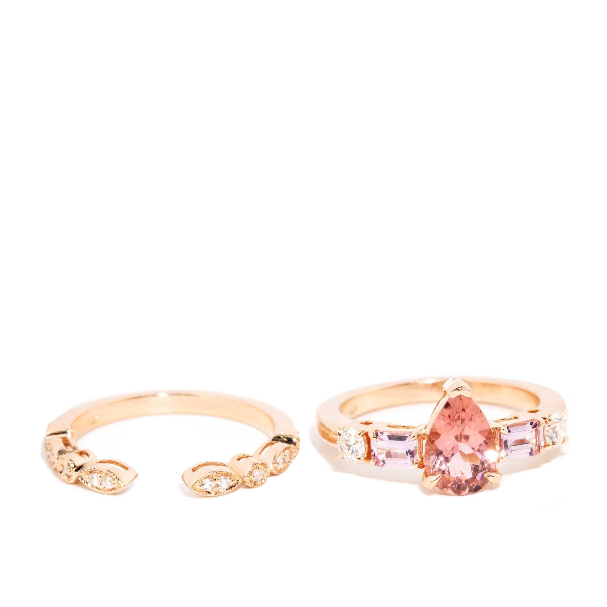Monica Tourmaline Sapphire & Diamond Ring 18ct Rose Gold