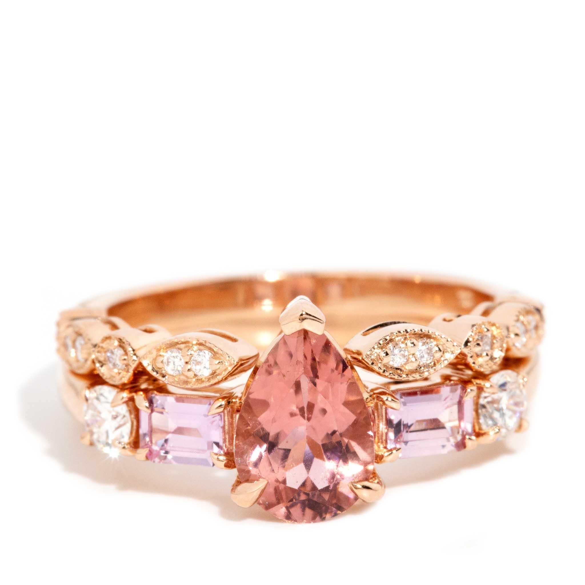 Monica Tourmaline Sapphire & Diamond Ring 18ct Rose Gold