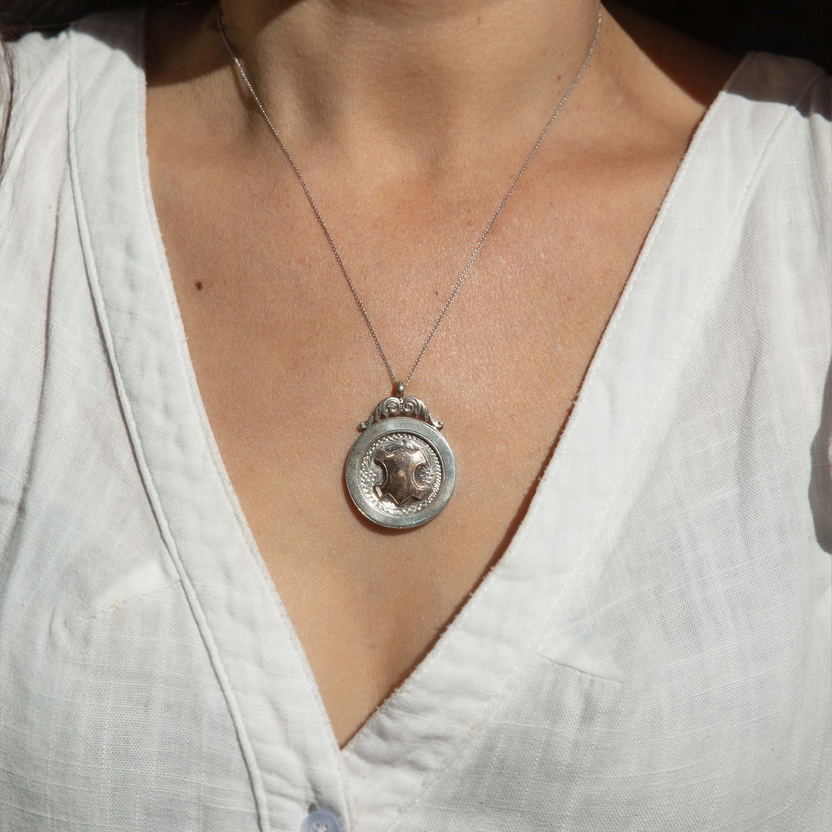 Murphy Antique 1924 Medallion Award Pendant Sterling Silver Rose Gold Lined Pendants/Necklaces Imperial Jewellery 
