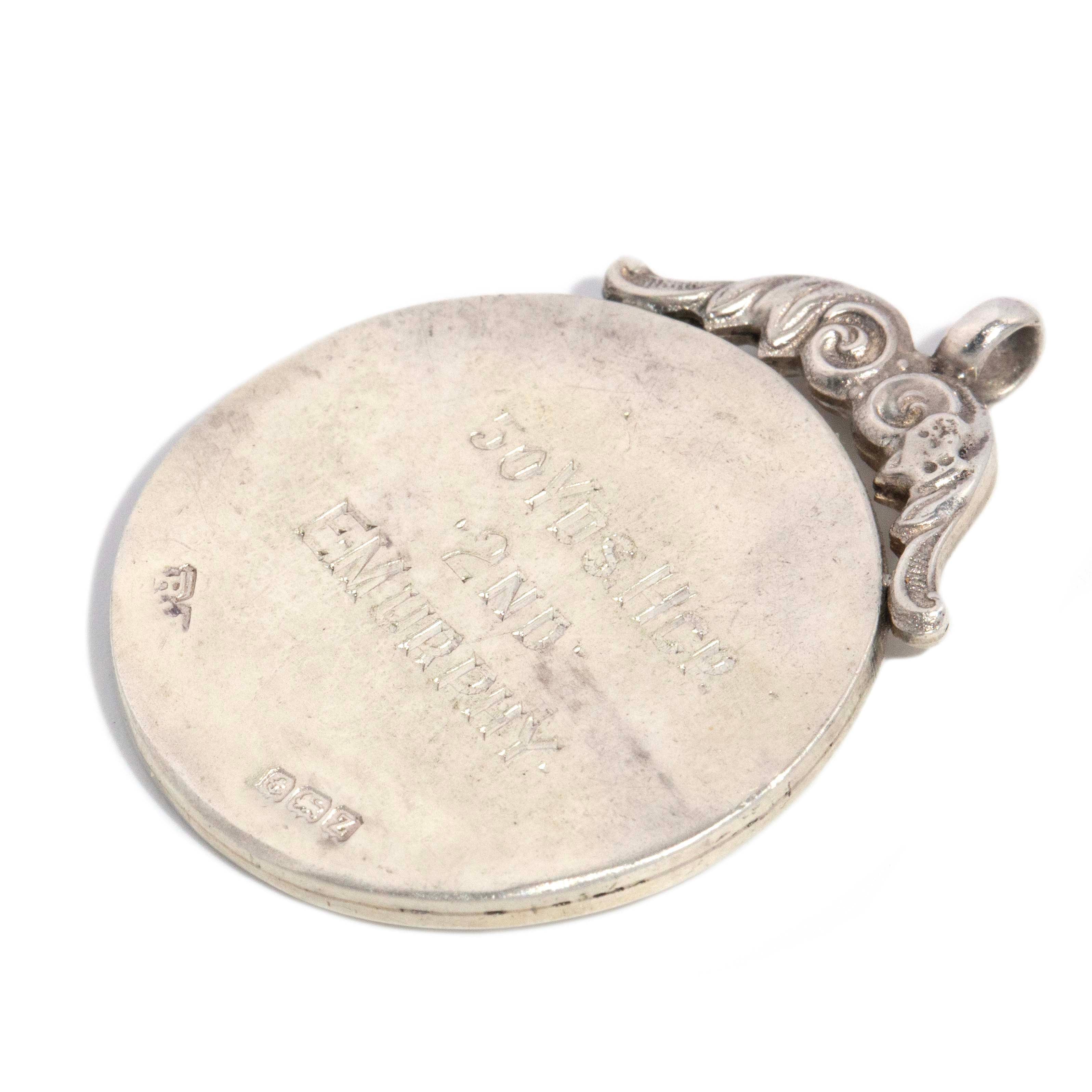 Murphy Antique 1924 Medallion Award Pendant Sterling Silver Rose Gold Lined Pendants/Necklaces Imperial Jewellery 
