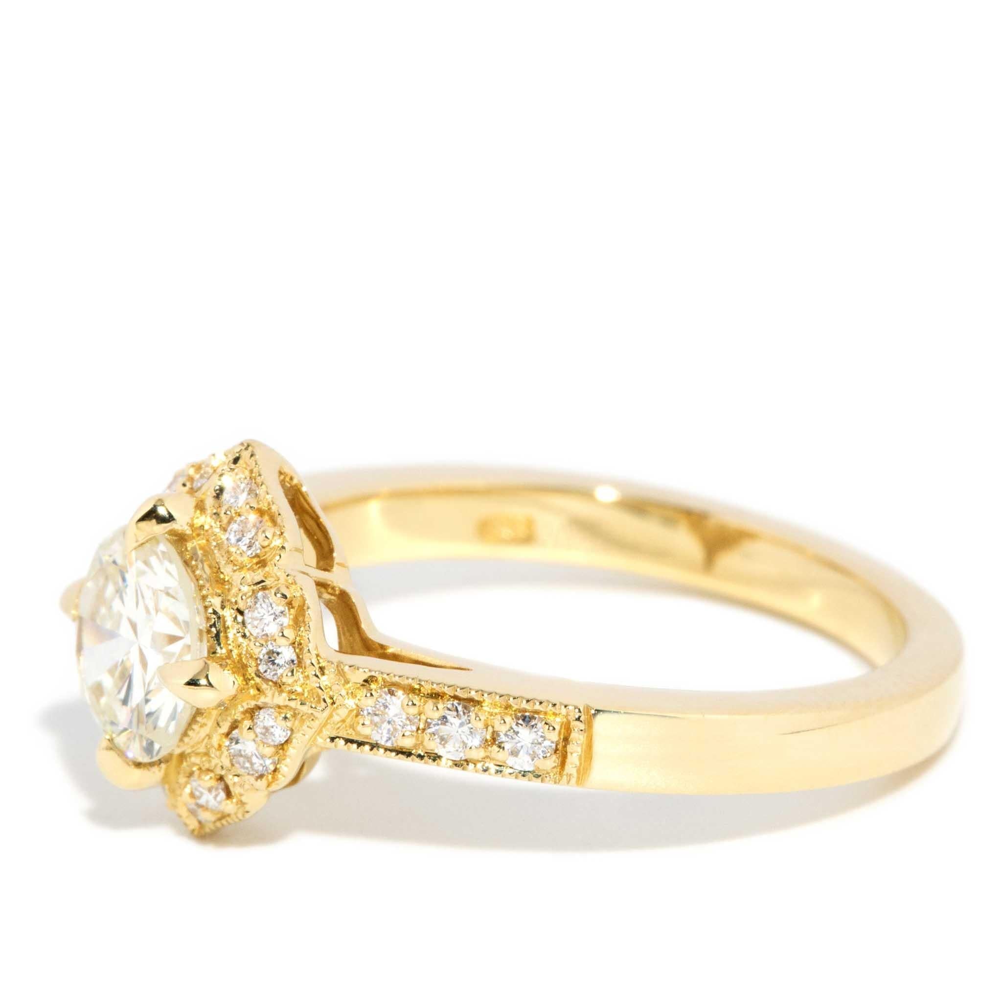 Myka 1.07ct Diamond Cushion Halo Ring 18ct Gold