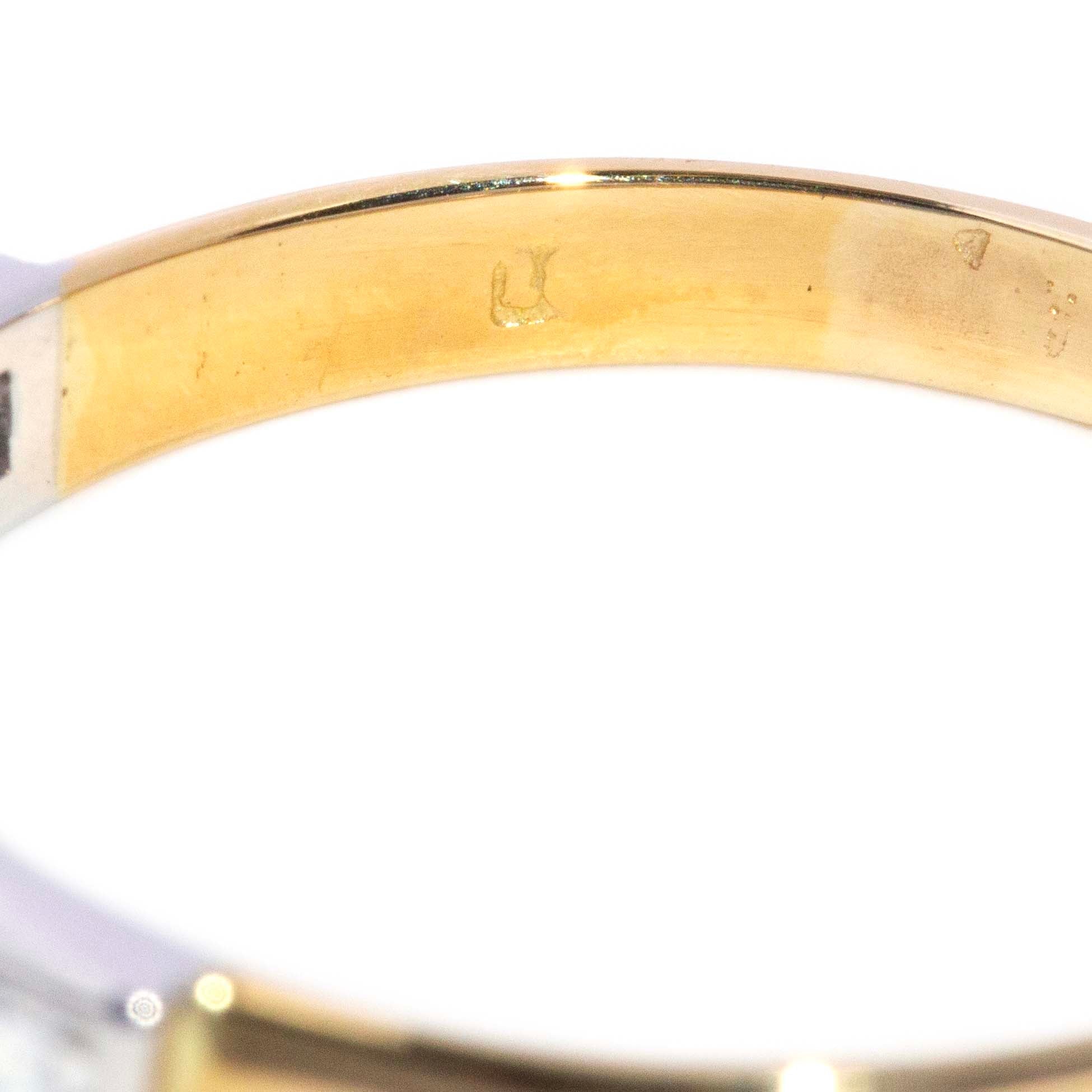 Nera Vintage Carre Cut Diamond Half Eternity Ring 14ct Two Tone Gold Rings Imperial Jewellery 