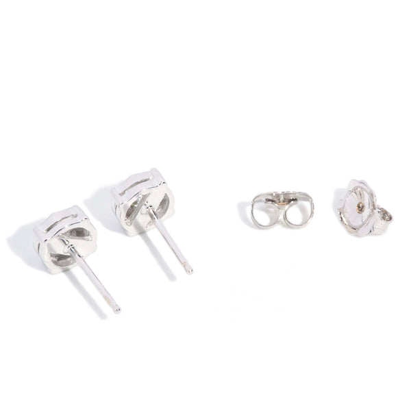 Nikki Solitaire Diamond Studs 14K White Gold