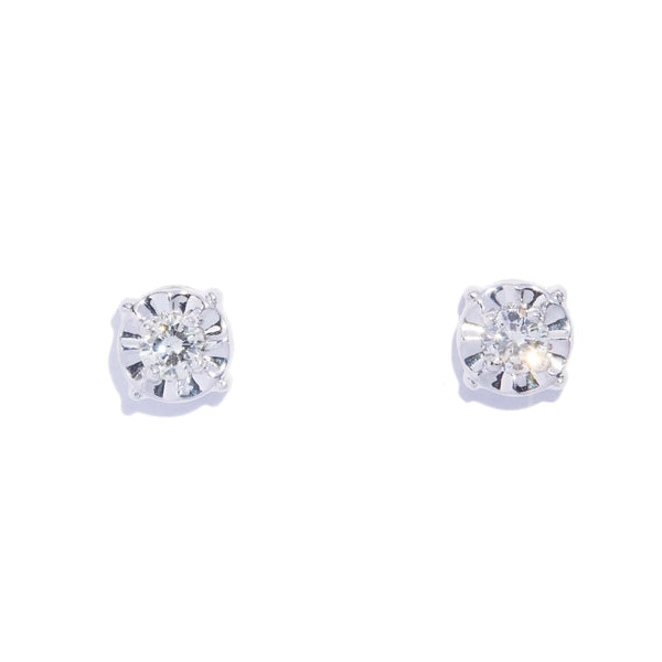 Nikki Solitaire Diamond Studs 14K White Gold Earrings Anthology Jewellers 