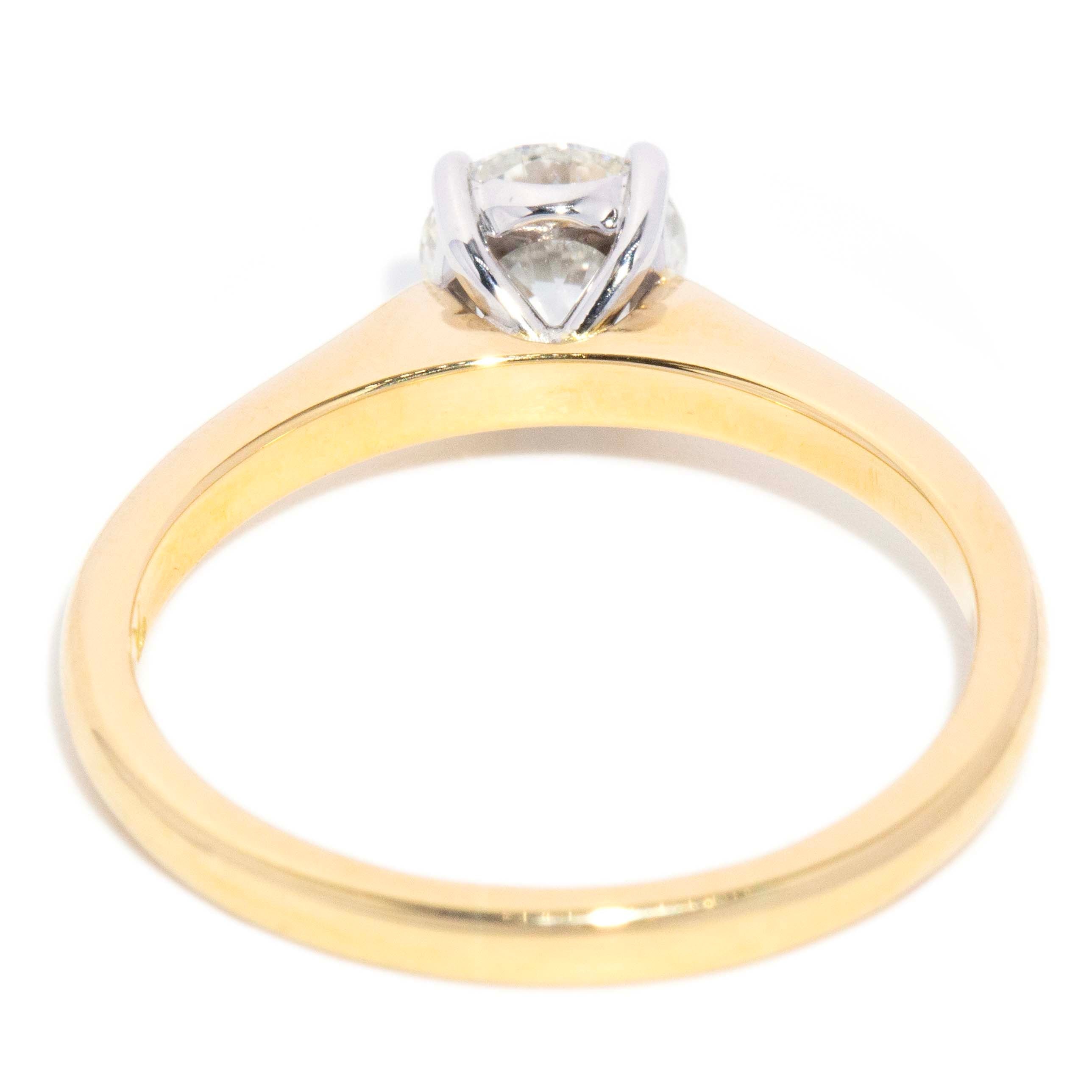 Nolsie HRD Certified 0.90 Carat Solitaire Diamond Ring 18ct Two Tone Gold Rings Imperial Jewellery 