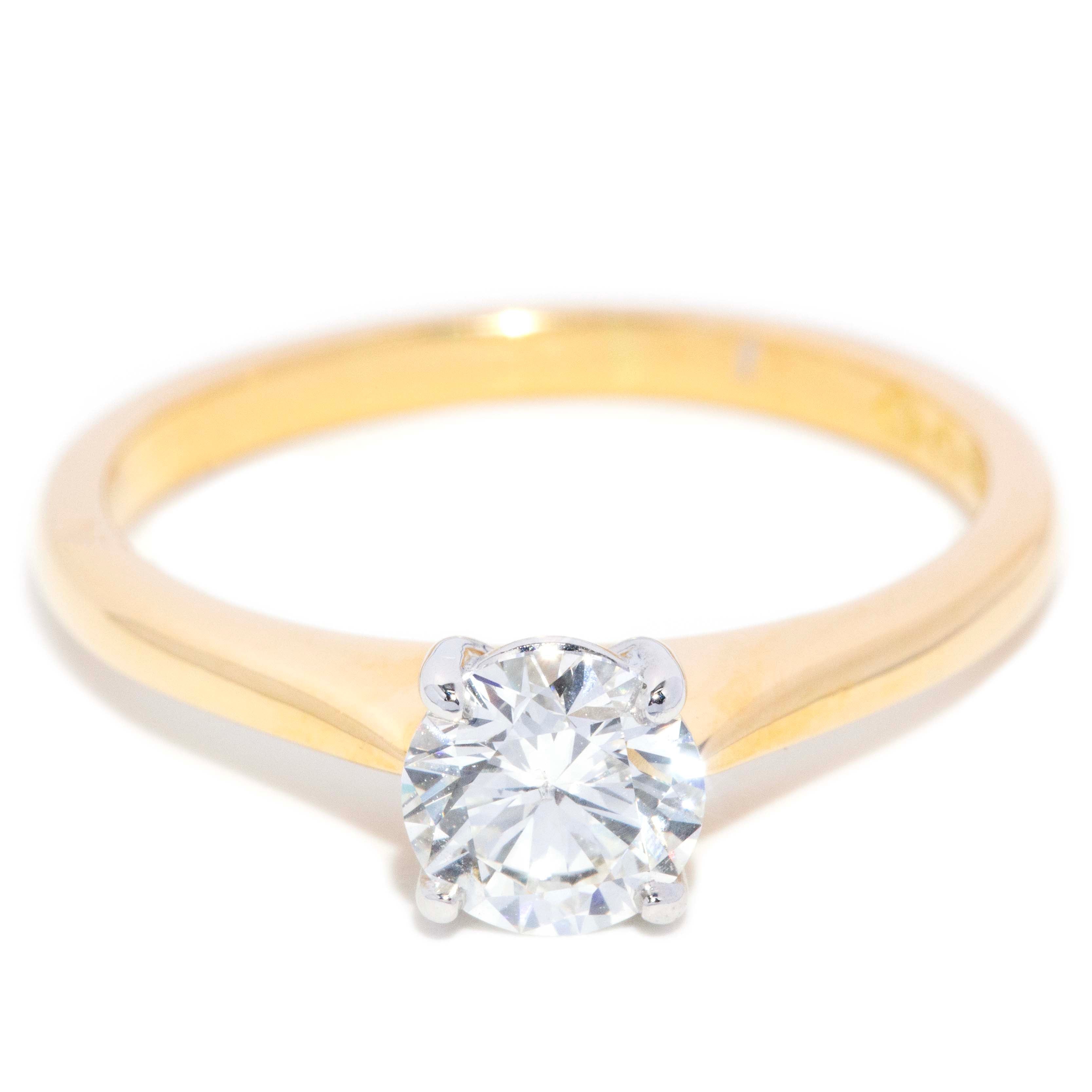 Nolsie HRD Certified 0.90 Carat Solitaire Diamond Ring 18ct Two Tone Gold Rings Imperial Jewellery 