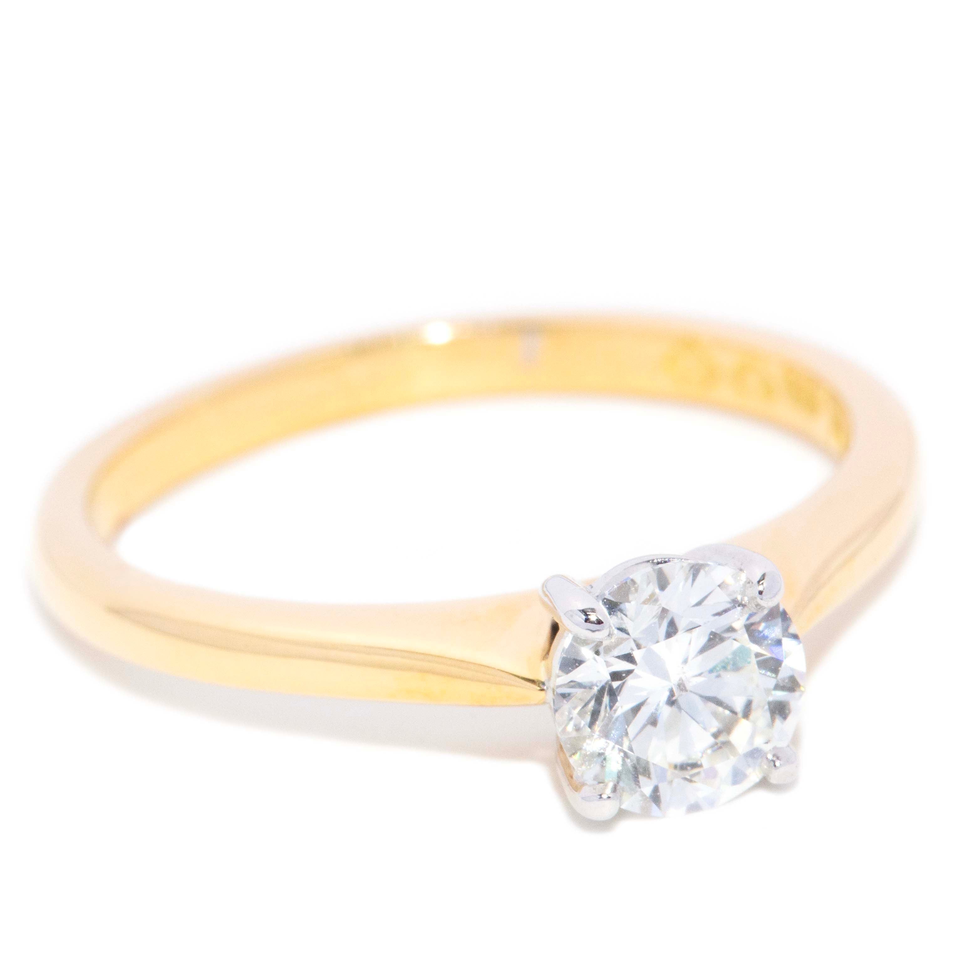 Nolsie HRD Certified 0.90 Carat Solitaire Diamond Ring 18ct Two Tone Gold Rings Imperial Jewellery 