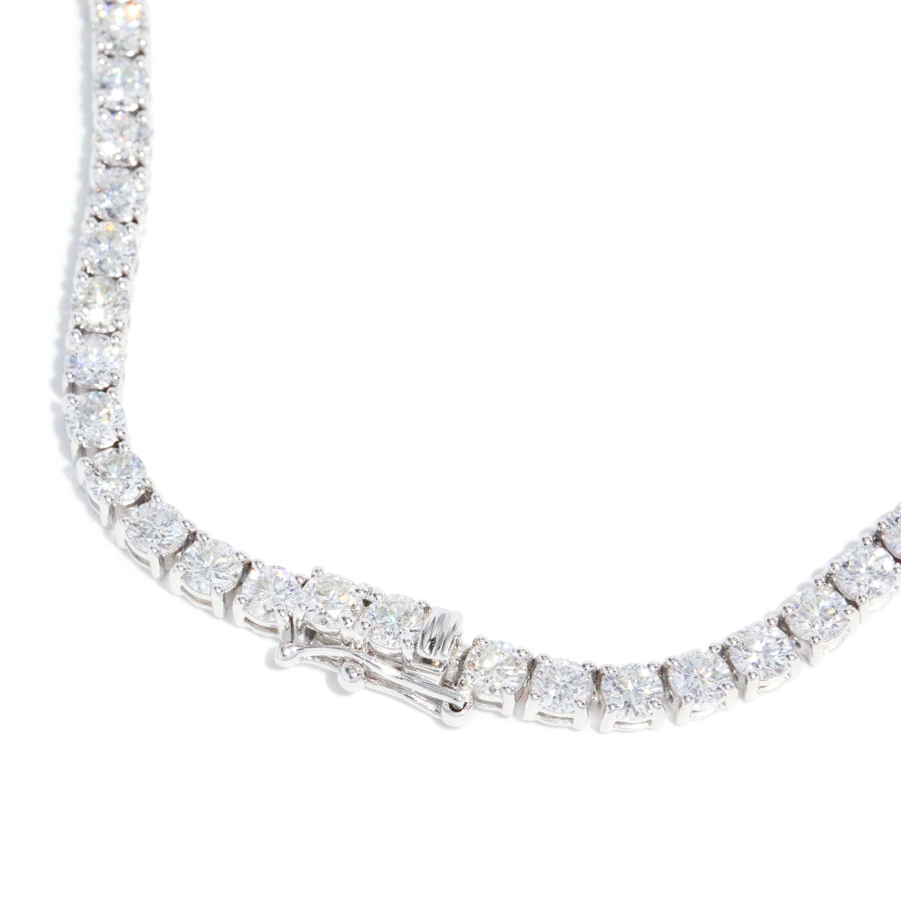 Nuala Contemporary 14.85 Carat Diamond Rivière Necklace 18ct White Gold Pendants/Necklaces Imperial Jewellery 