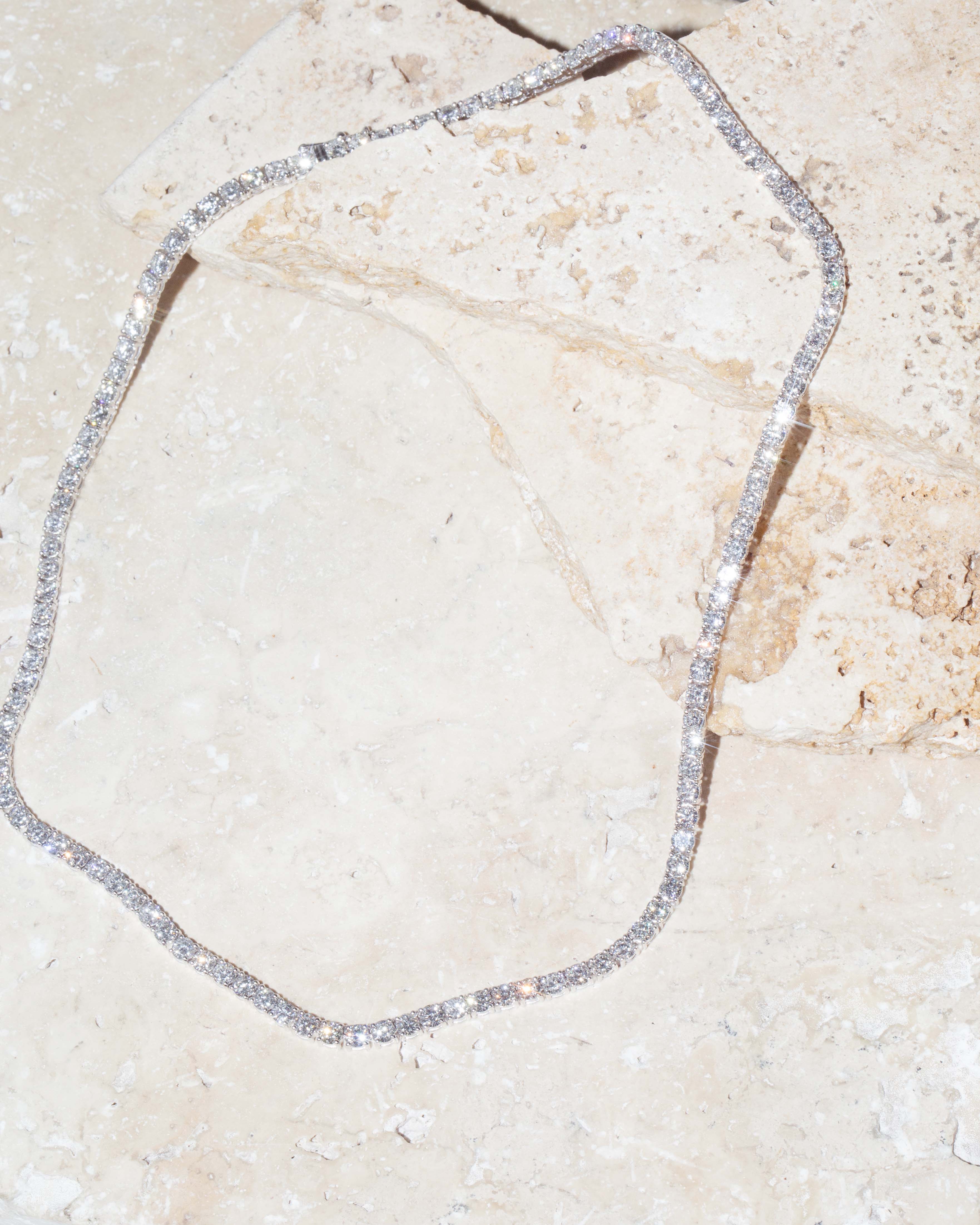 Nuala Contemporary 14.85 Carat Diamond Rivière Necklace 18ct White Gold Pendants/Necklaces Imperial Jewellery 