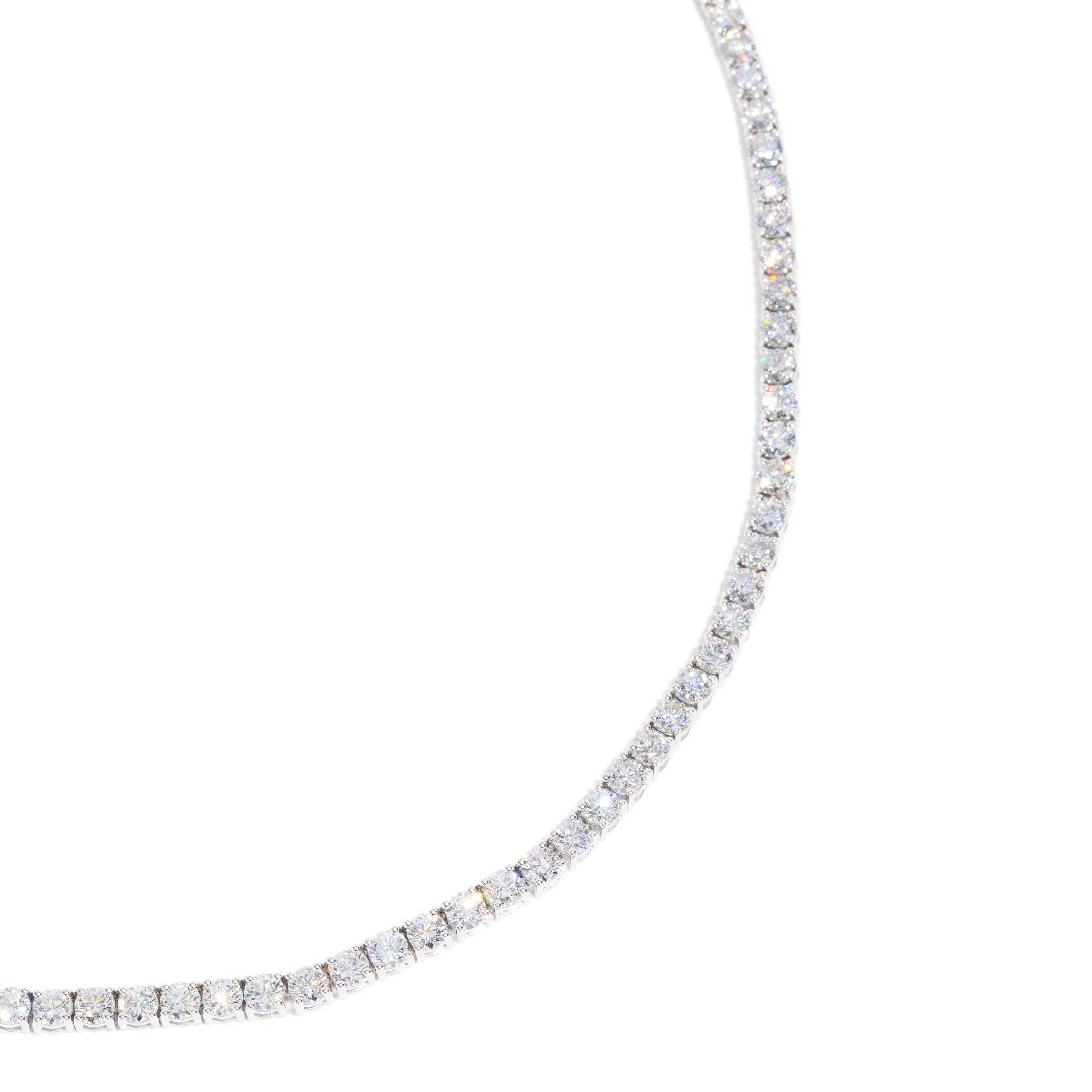 Nuala Contemporary 14.85 Carat Diamond Rivière Necklace 18ct White Gold Pendants/Necklaces Imperial Jewellery 