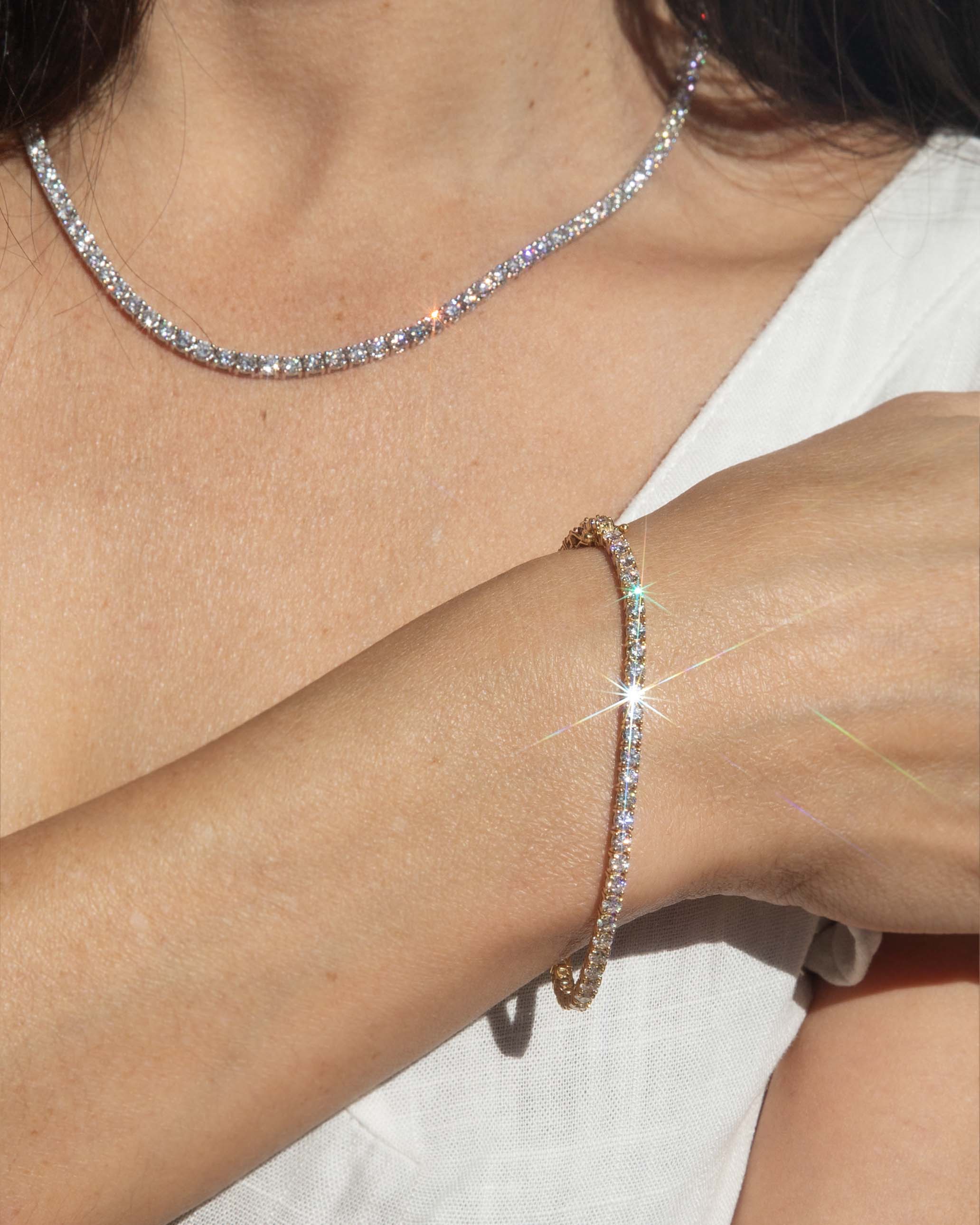 Nuala Contemporary 14.85 Carat Diamond Rivière Necklace 18ct White Gold Pendants/Necklaces Imperial Jewellery 