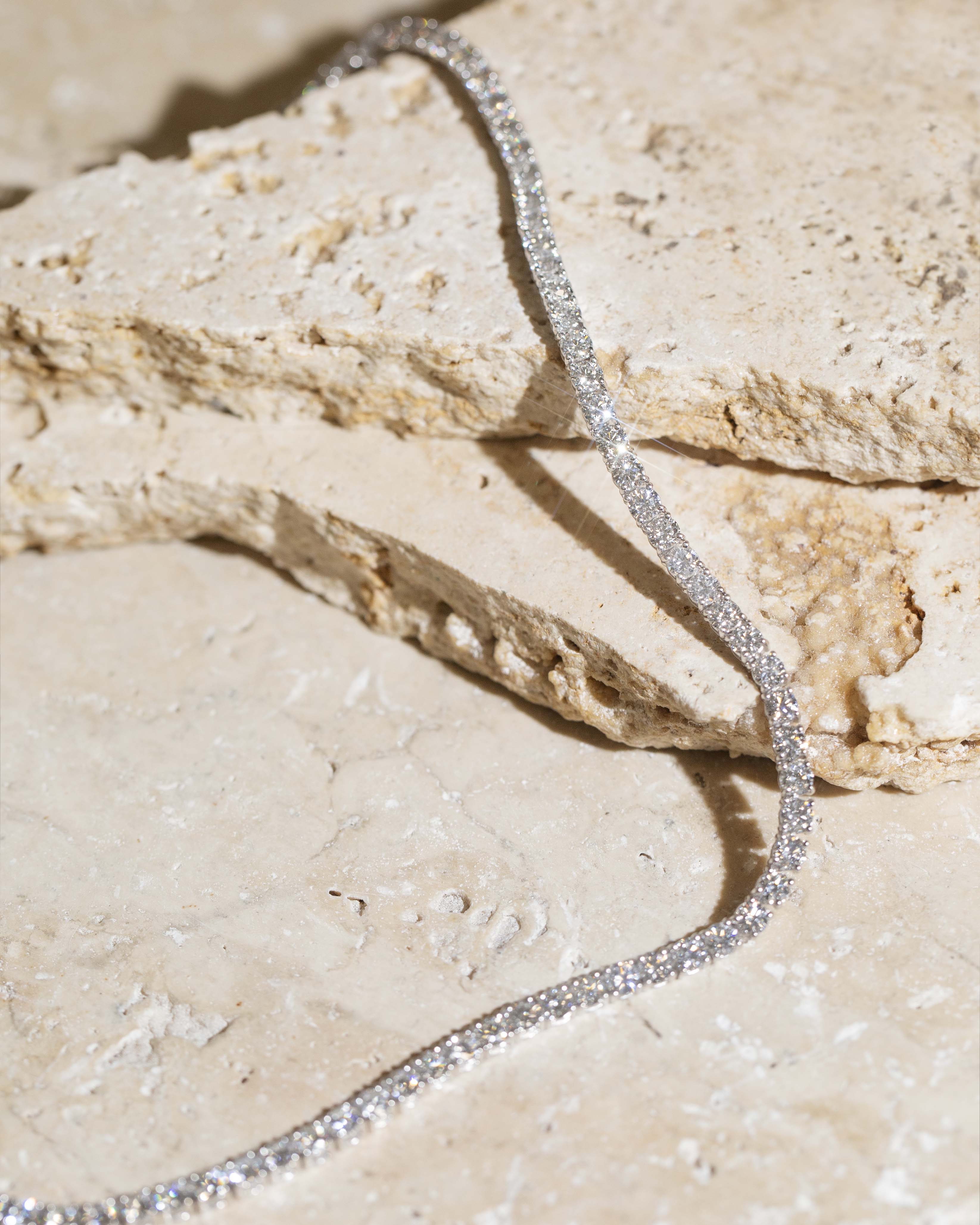 Nuala Contemporary 14.85 Carat Diamond Rivière Necklace 18ct White Gold Pendants/Necklaces Imperial Jewellery 