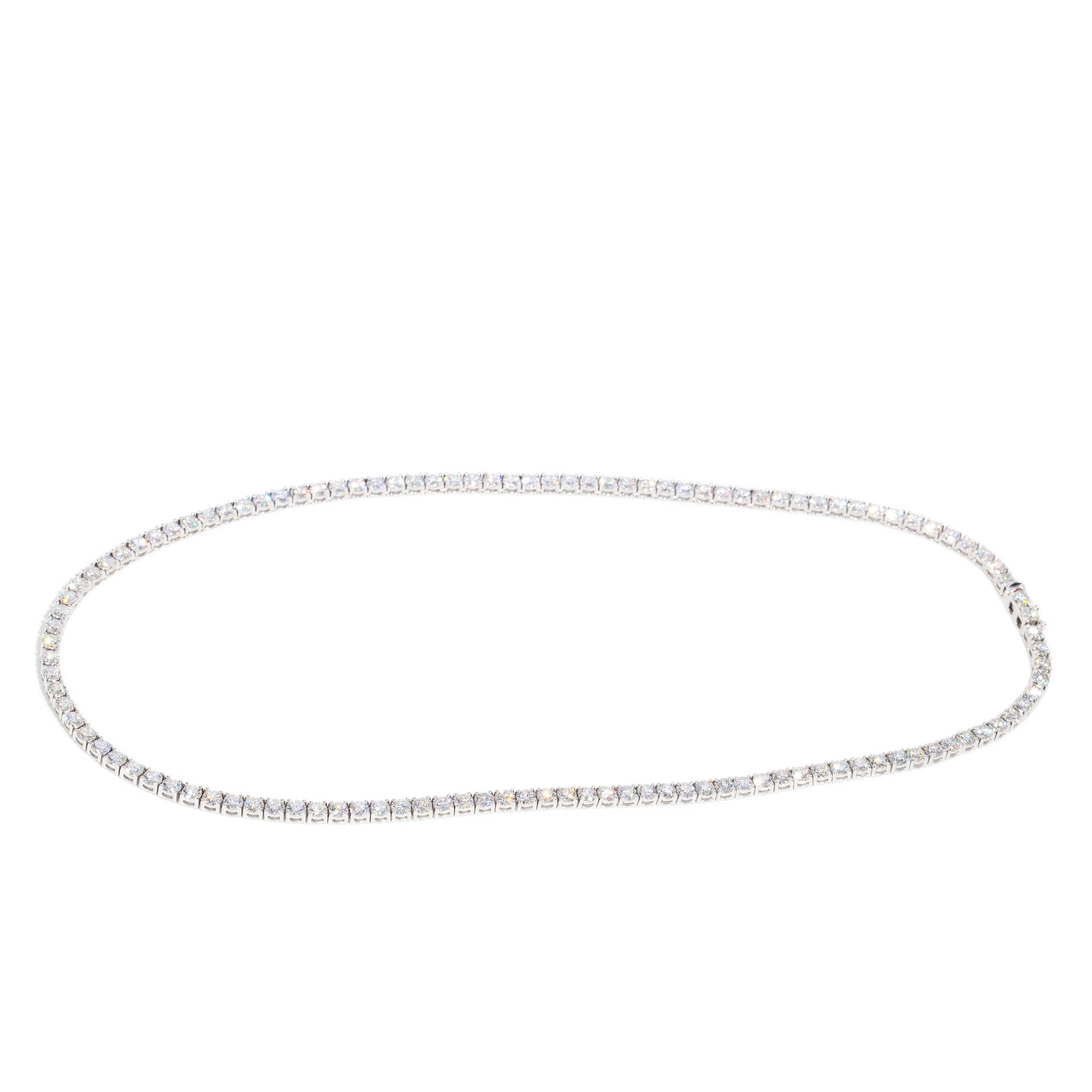 Nuala Contemporary 14.85 Carat Diamond Rivière Necklace 18ct White Gold Pendants/Necklaces Imperial Jewellery 