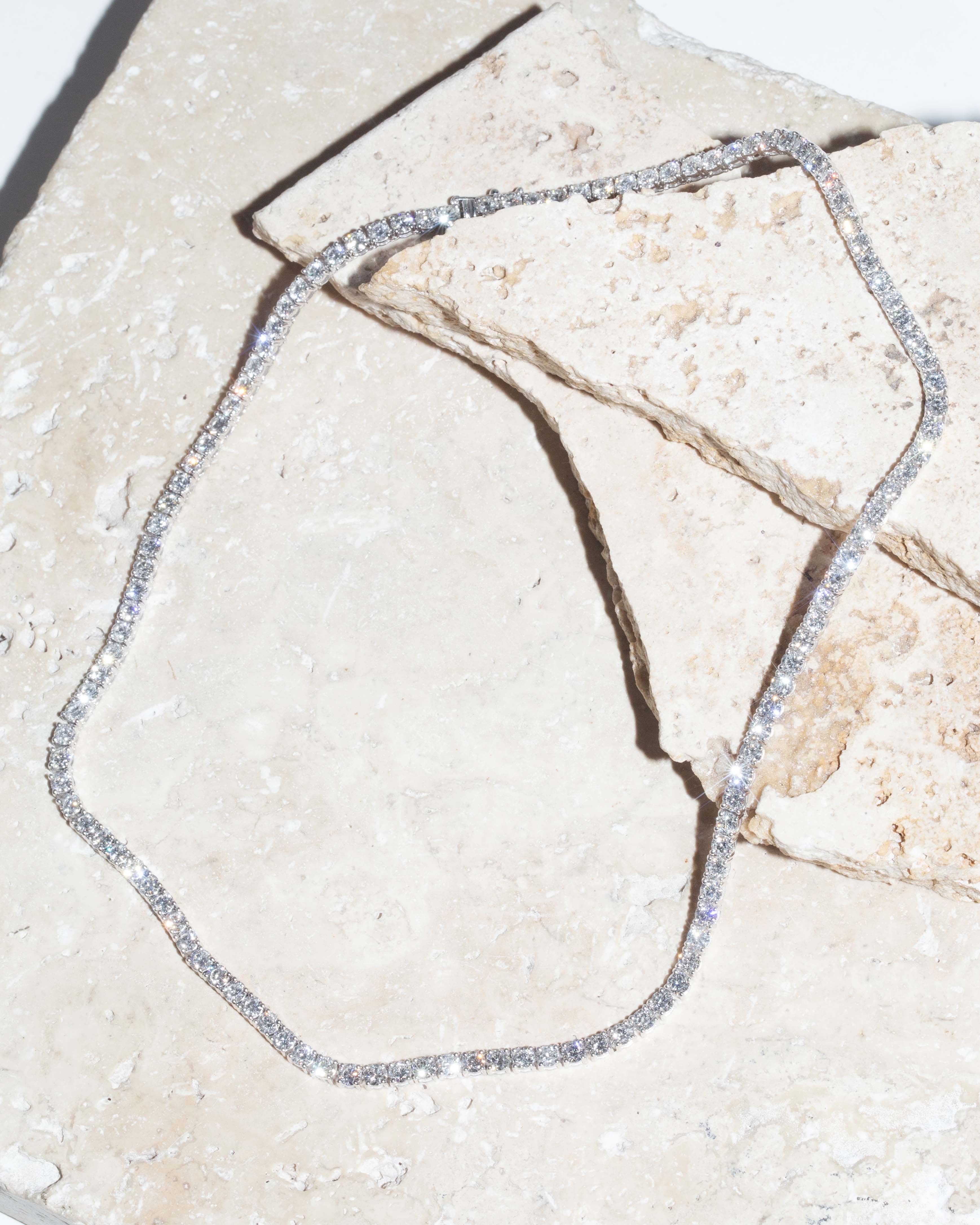 Nuala Contemporary 14.85 Carat Diamond Rivière Necklace 18ct White Gold Pendants/Necklaces Imperial Jewellery 