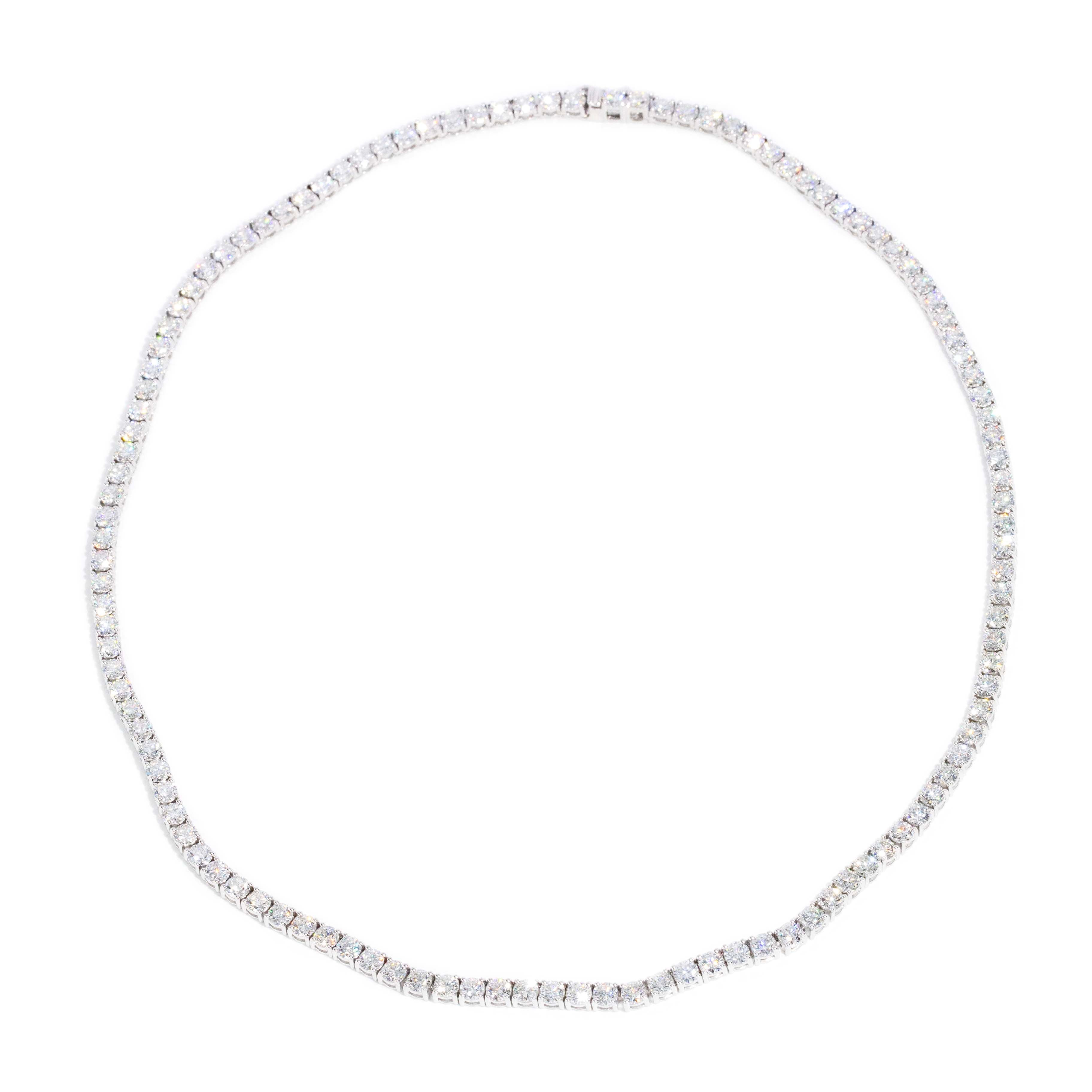 Nuala Contemporary 14.85 Carat Diamond Rivière Necklace 18ct White Gold Pendants/Necklaces Imperial Jewellery 