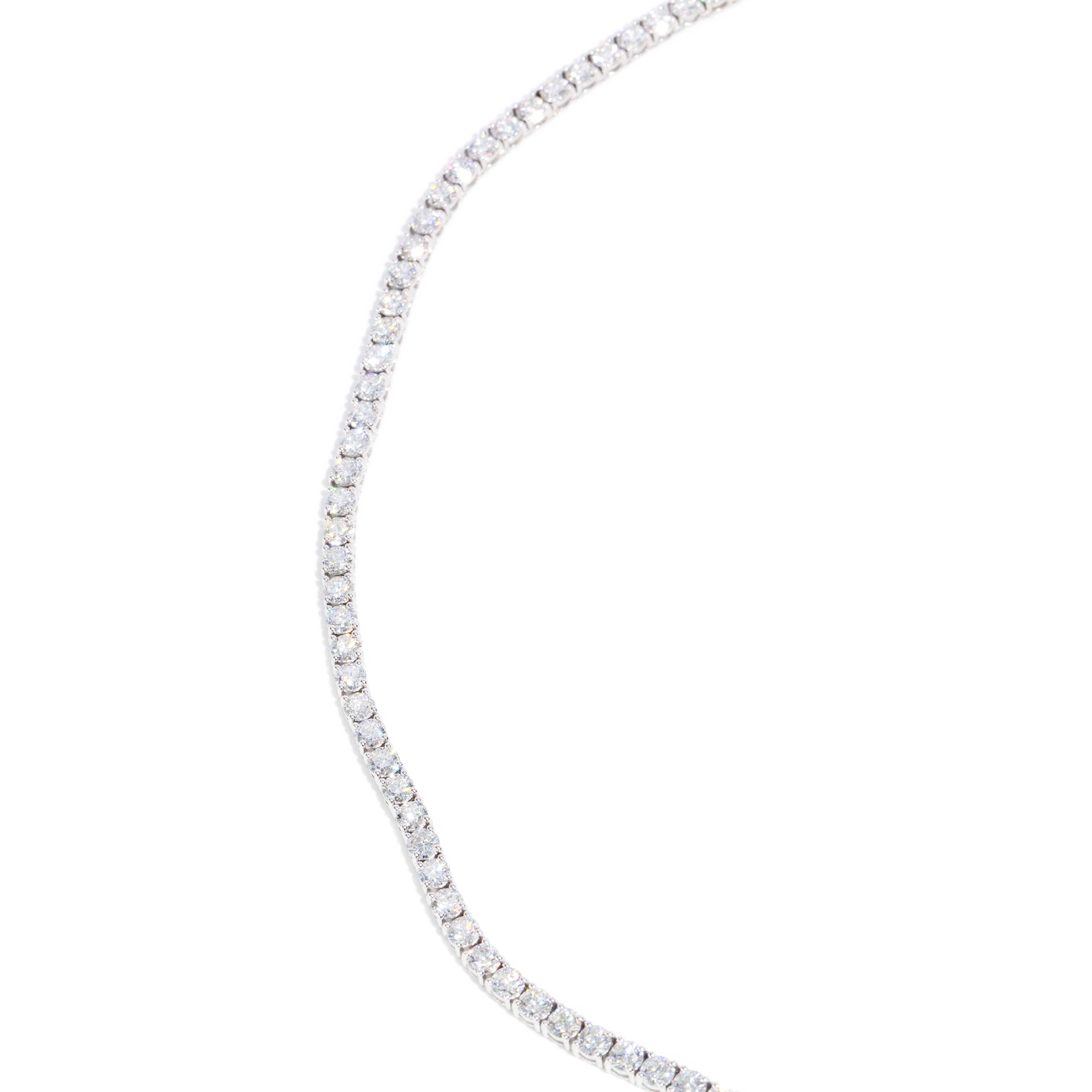 Nuala Contemporary 14.85 Carat Diamond Rivière Necklace 18ct White Gold Pendants/Necklaces Imperial Jewellery 