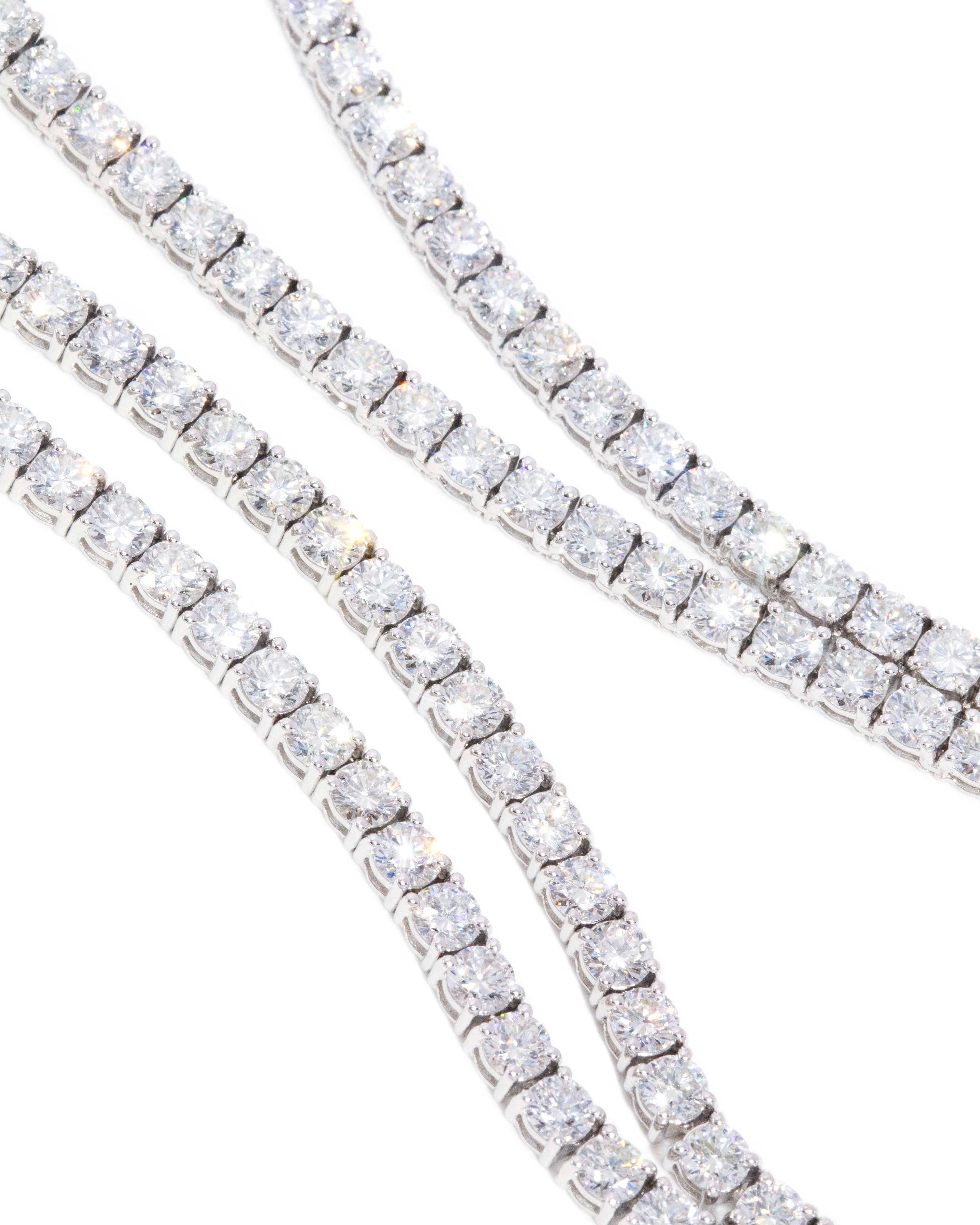 Nuala Contemporary 14.85 Carat Diamond Rivière Necklace 18ct White Gold Pendants/Necklaces Imperial Jewellery 