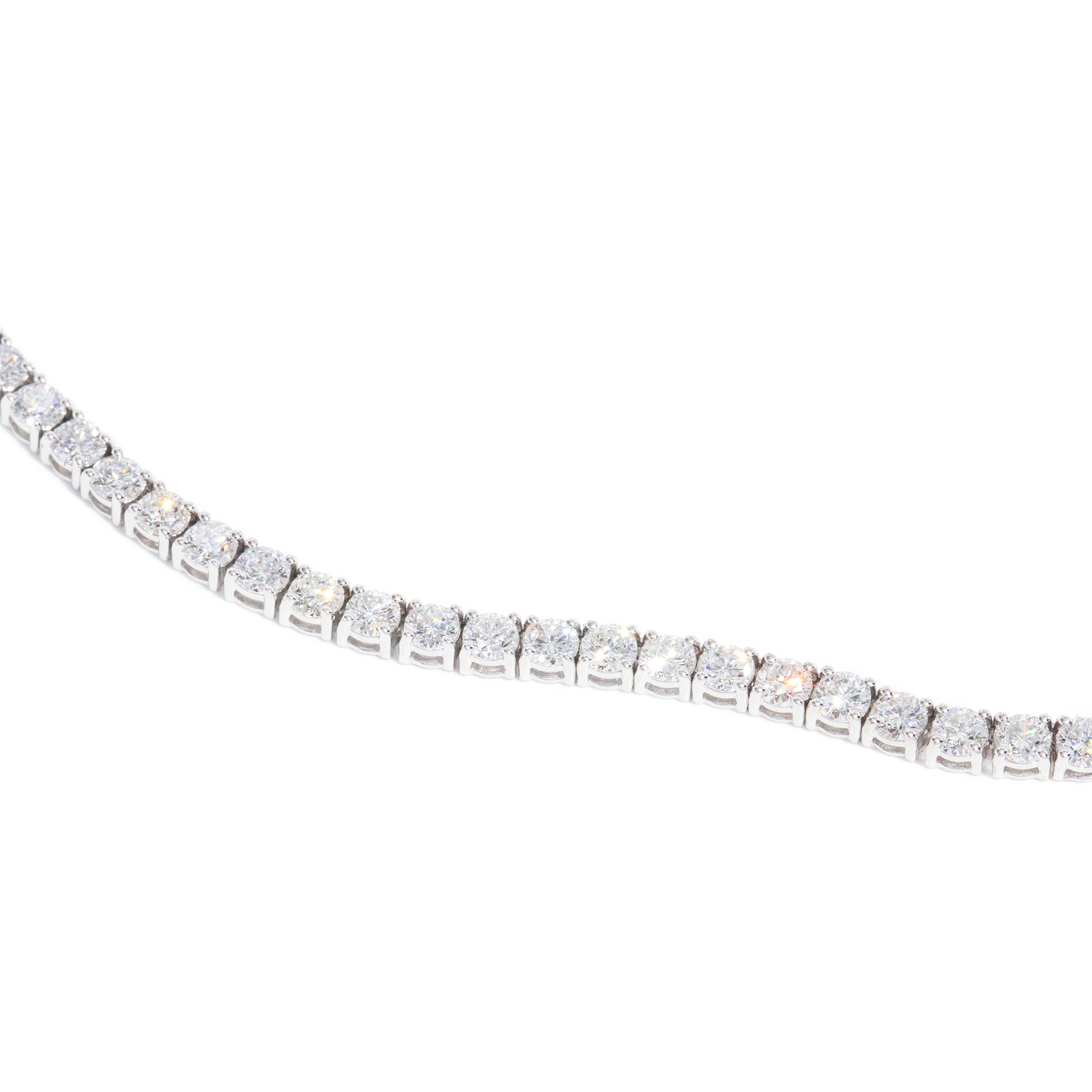 Nuala Contemporary 14.85 Carat Diamond Rivière Necklace 18ct White Gold Pendants/Necklaces Imperial Jewellery 