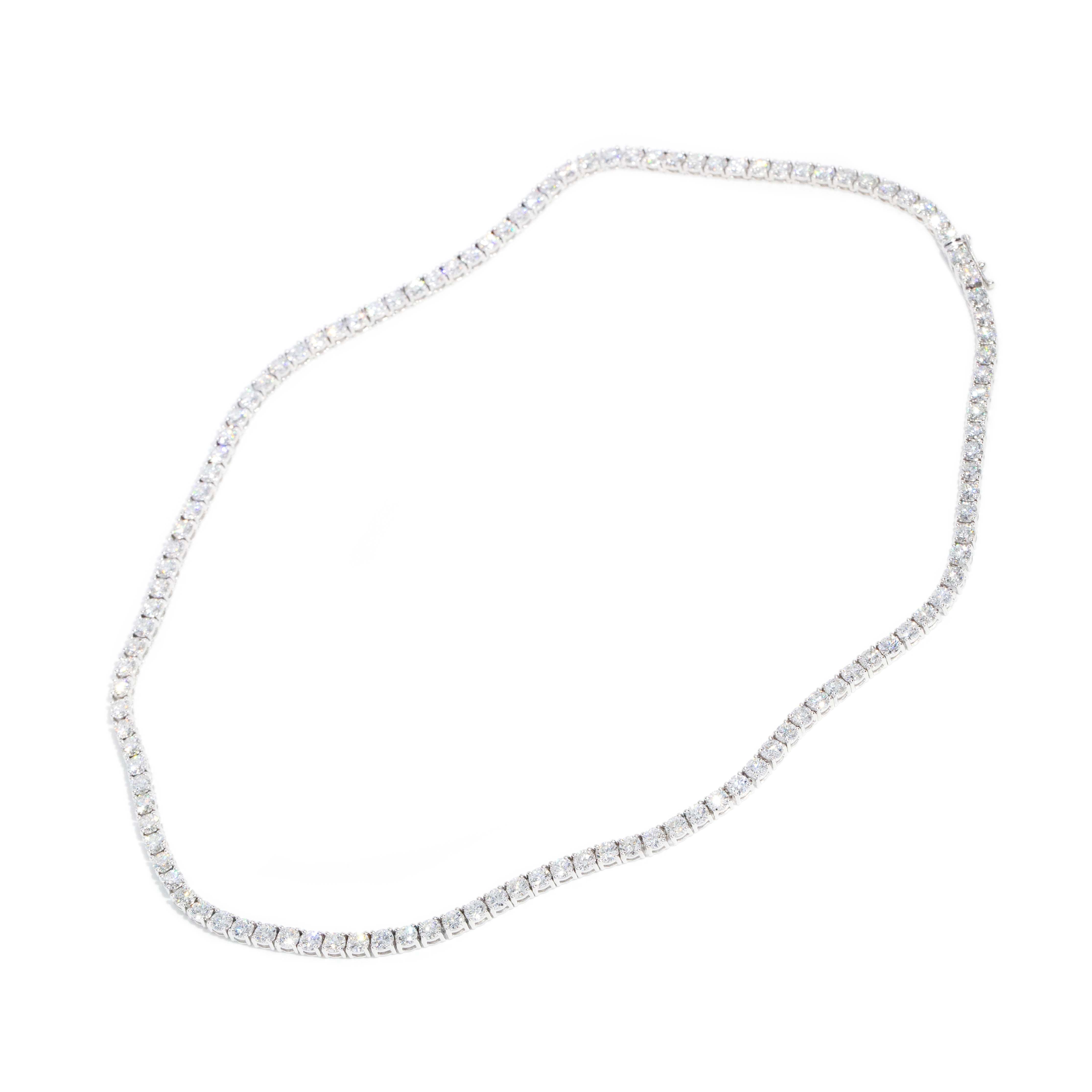 Nuala Contemporary 14.85 Carat Diamond Rivière Necklace 18ct White Gold Pendants/Necklaces Imperial Jewellery 
