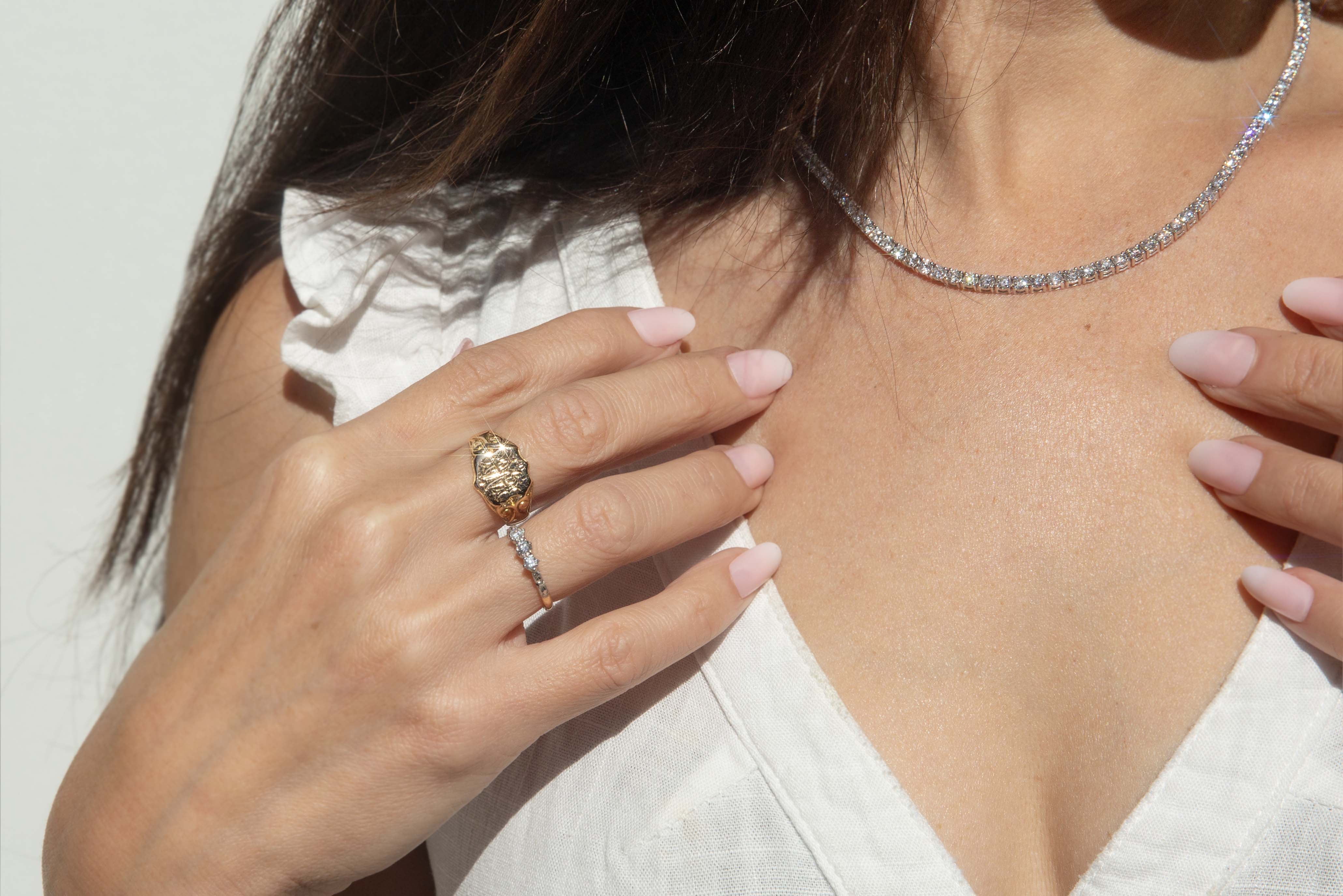 Nuala Contemporary 14.85 Carat Diamond Rivière Necklace 18ct White Gold Pendants/Necklaces Imperial Jewellery 