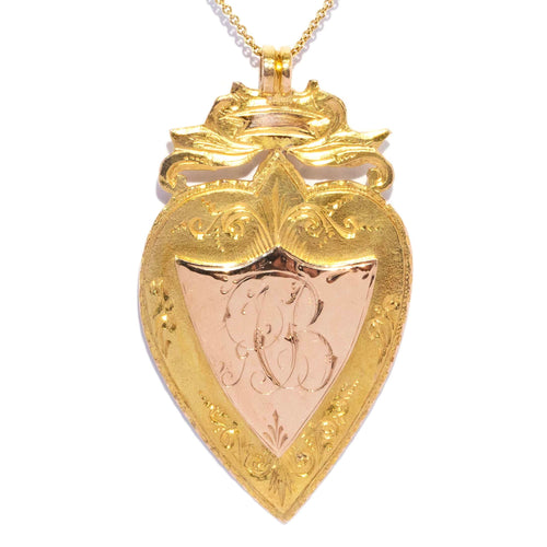 Odile Edwardian Medallion Pendant 19K Two Tone Gold