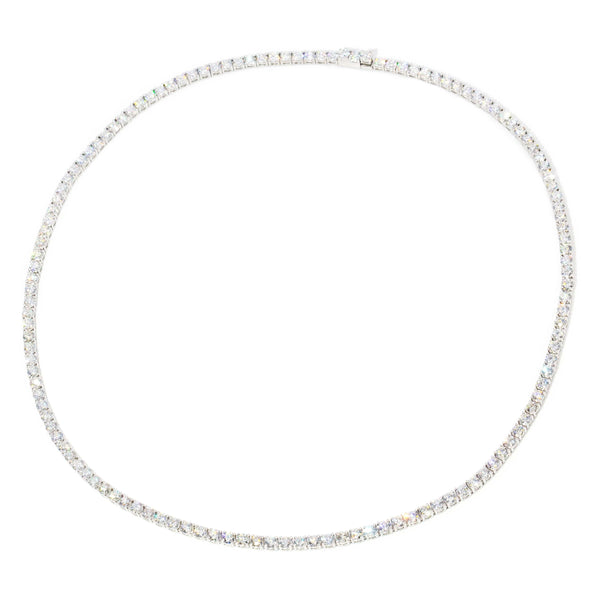 Contemporary Brilliant Diamond Riviere Necklace 18 Carat White Gold