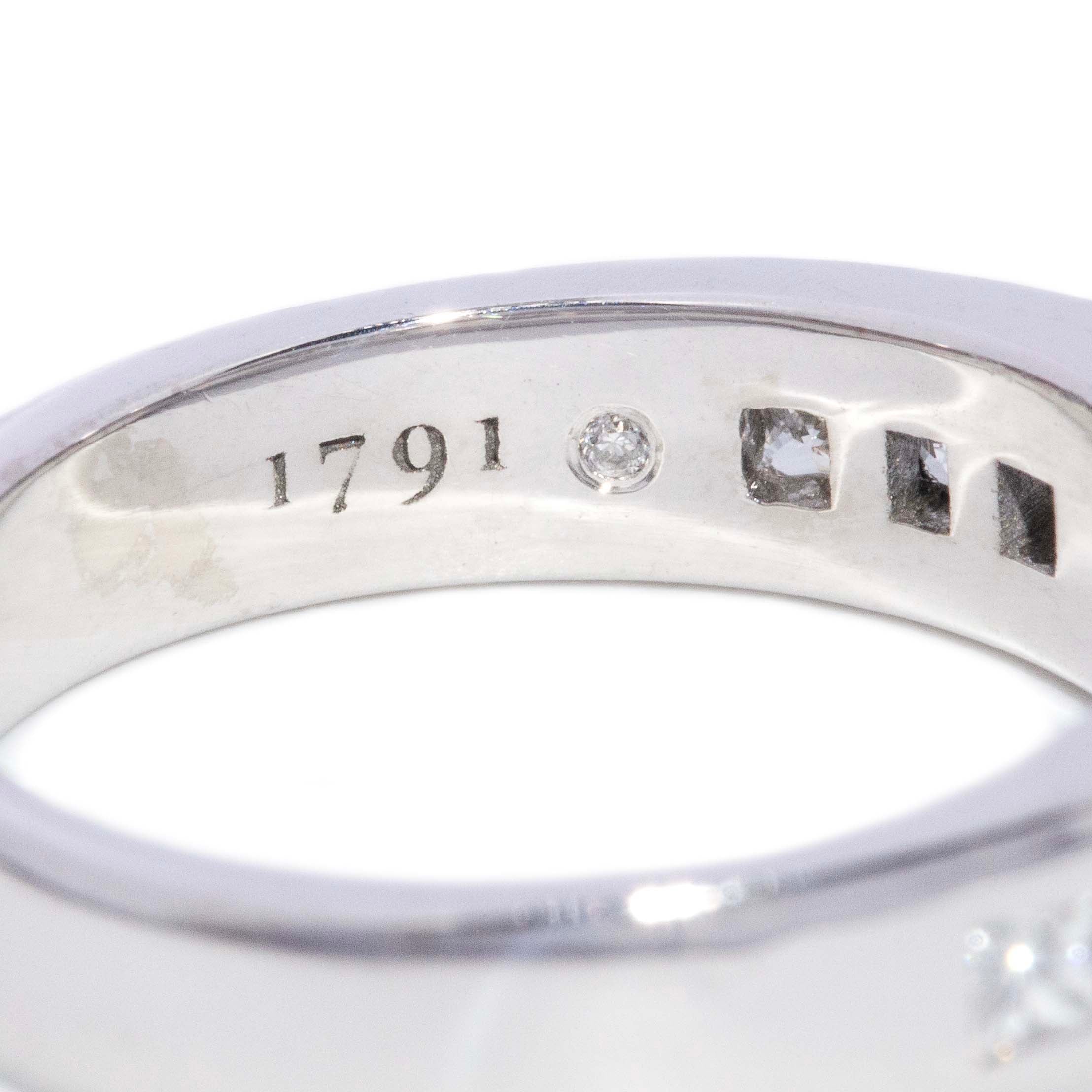 Prentice GIA Certified Diamond Ring 18K White Gold Platinum