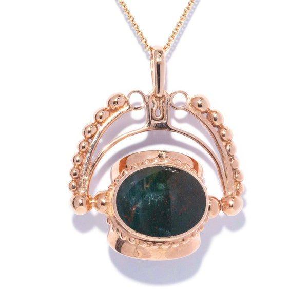 Rashia Carnelian Onyx Bloodstone Pendant 9ct Rose Gold Pendants/Necklaces Imperial Jewellery 