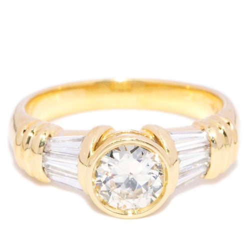 Rena Rubover & Baguette Diamond Dress Ring 18K Yellow Gold
