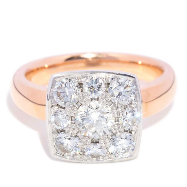 Rosalie Diamond Bezel Cluster Ring 18ct Gold Rings Imperial Jewellery 