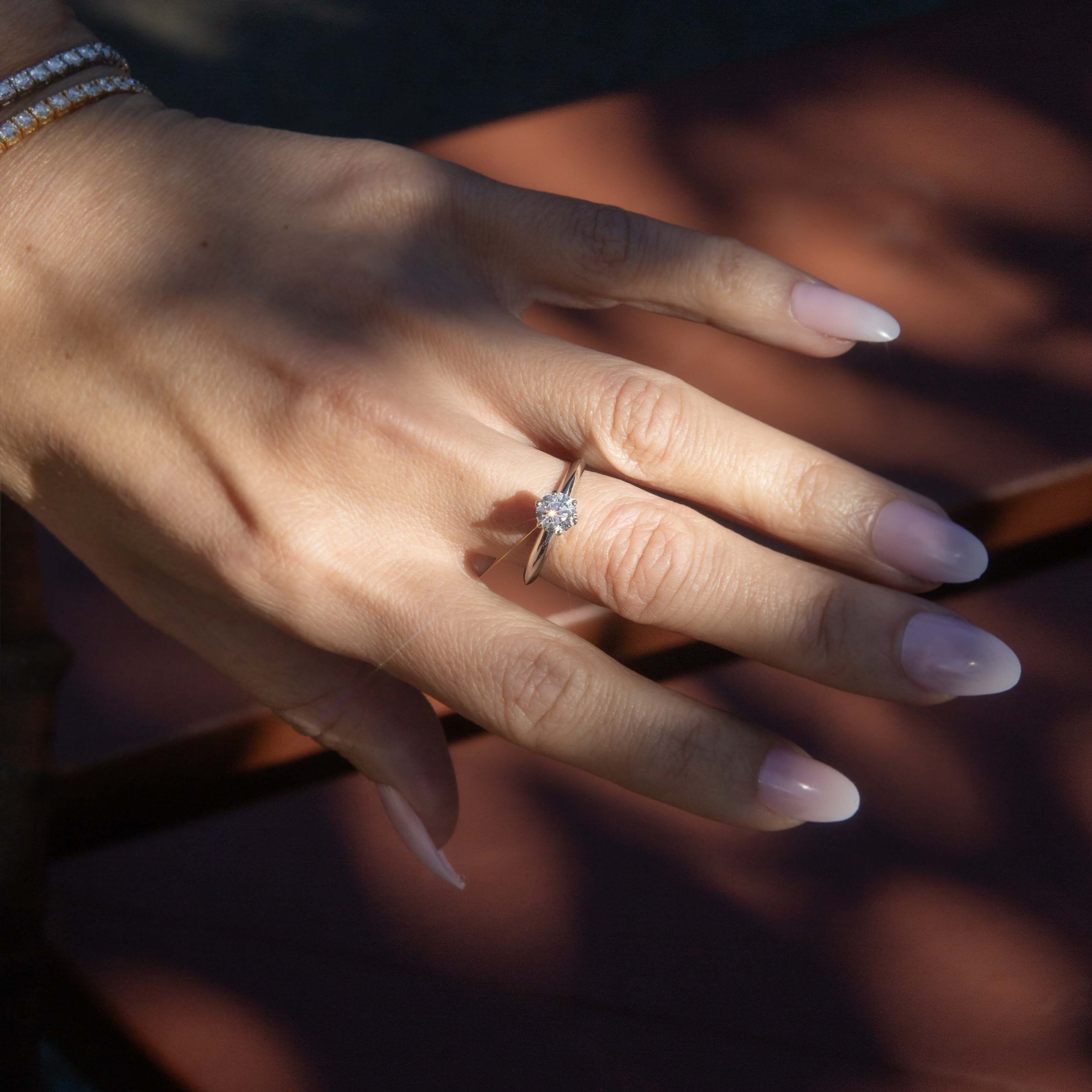 Rosetta Contemporary Half Carat Diamond Platinum Solitaire Engagement Ring Rings Imperial Jewellery 