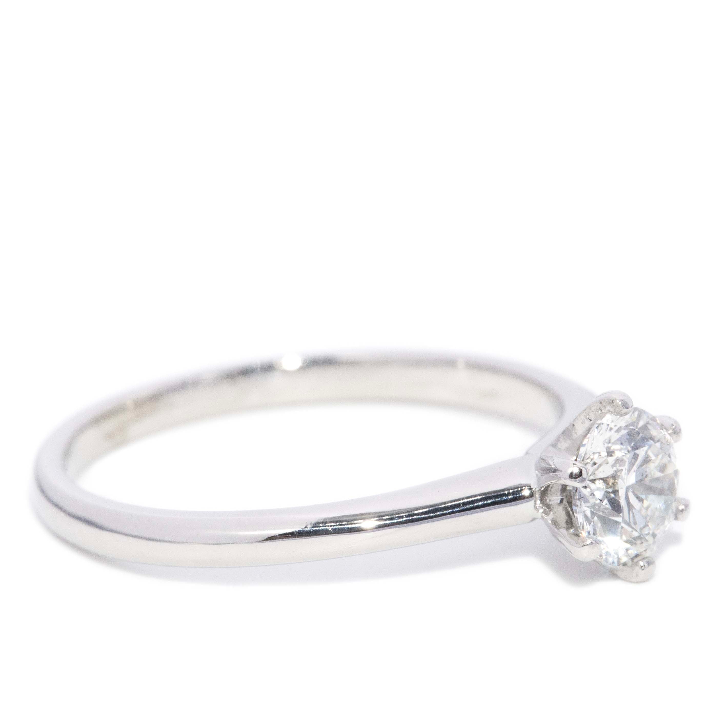 Rosetta Contemporary Half Carat Diamond Platinum Solitaire Engagement Ring Rings Imperial Jewellery 