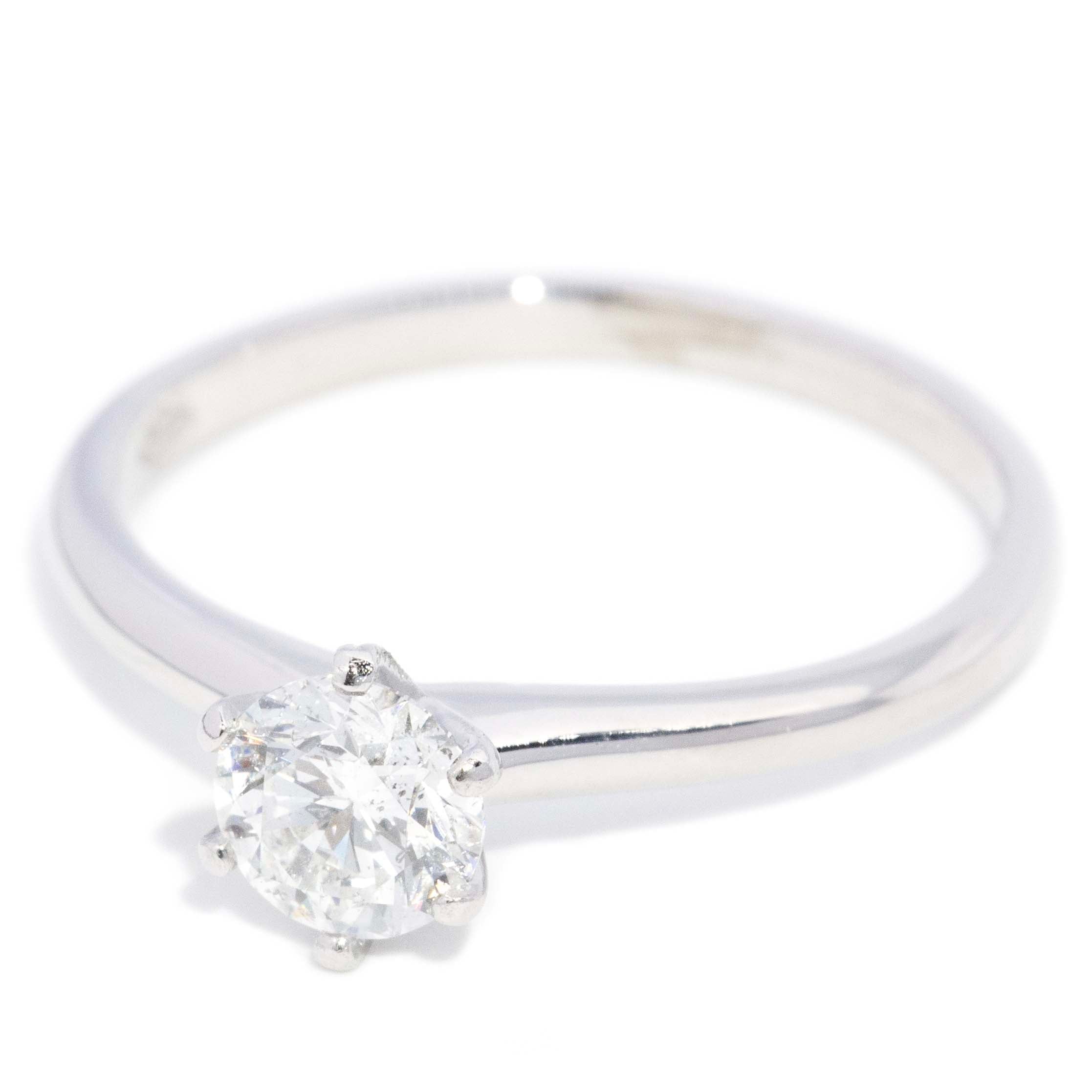 Rosetta Contemporary Half Carat Diamond Platinum Solitaire Engagement Ring Rings Imperial Jewellery 