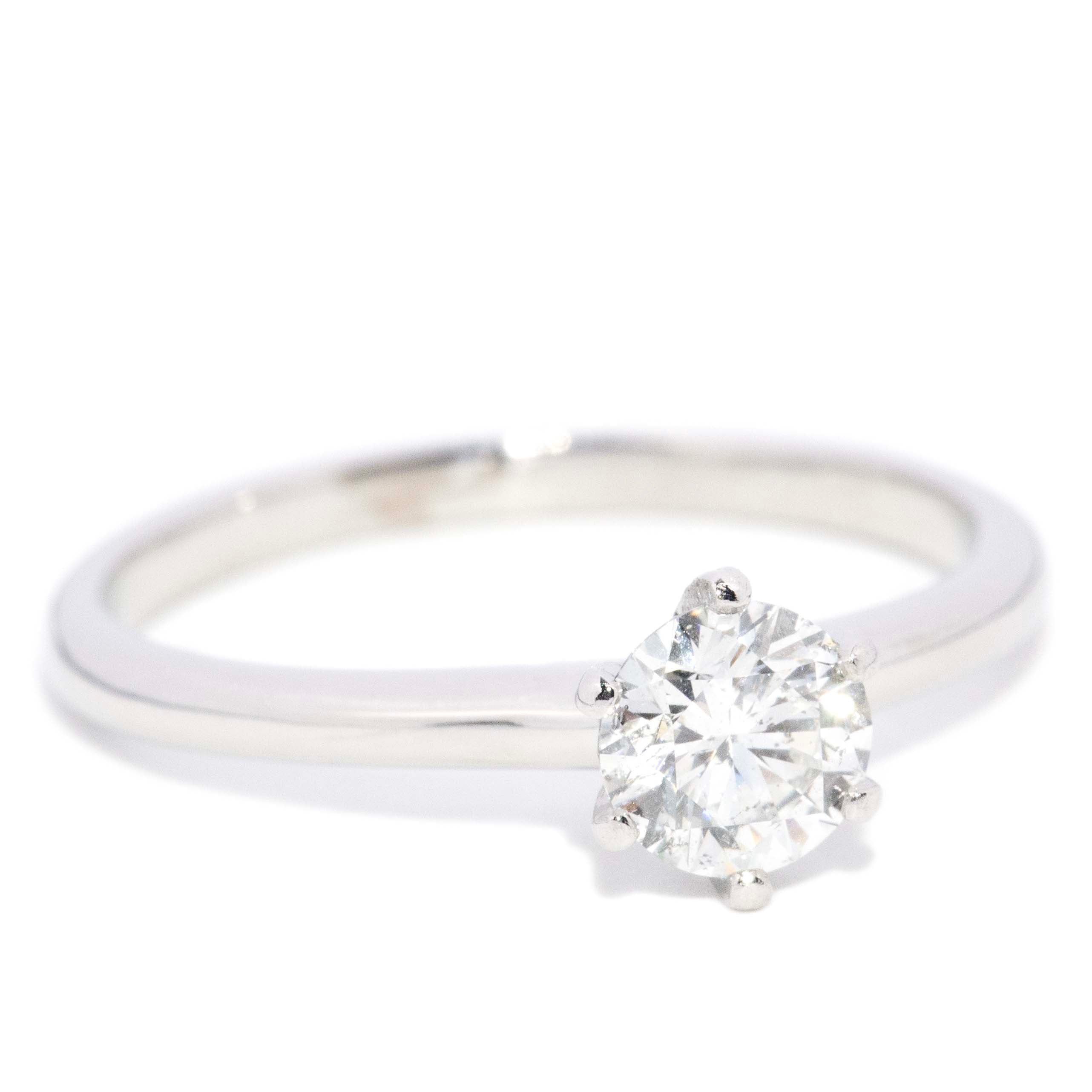 Rosetta Contemporary Half Carat Diamond Platinum Solitaire Engagement Ring Rings Imperial Jewellery 