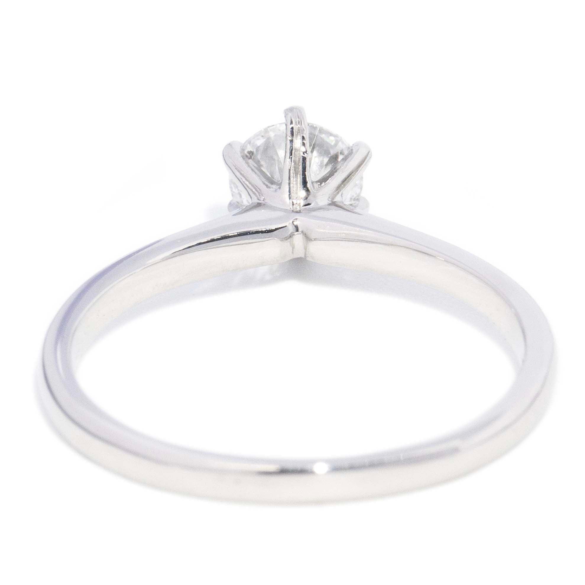 Rosetta Contemporary Half Carat Diamond Platinum Solitaire Engagement Ring Rings Imperial Jewellery 